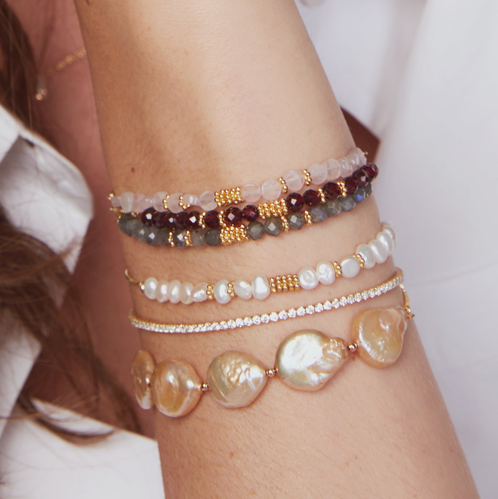 Labradorite Kismet Bracelet Gold