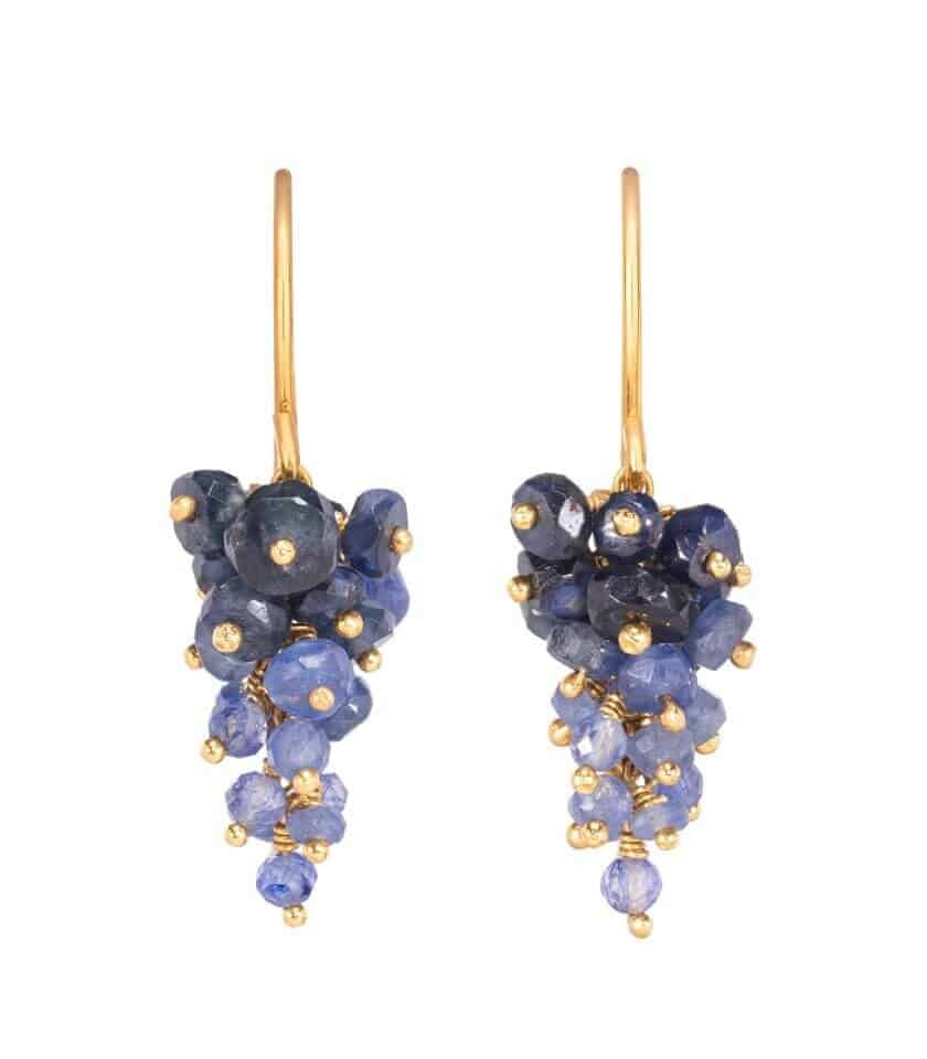 Grape Sapphire Cluster Earrings - Main Image