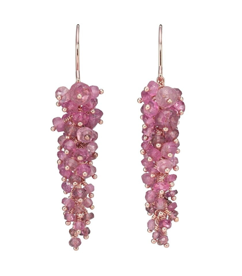 Wisteria Pink Tourmaline Drop Earrings