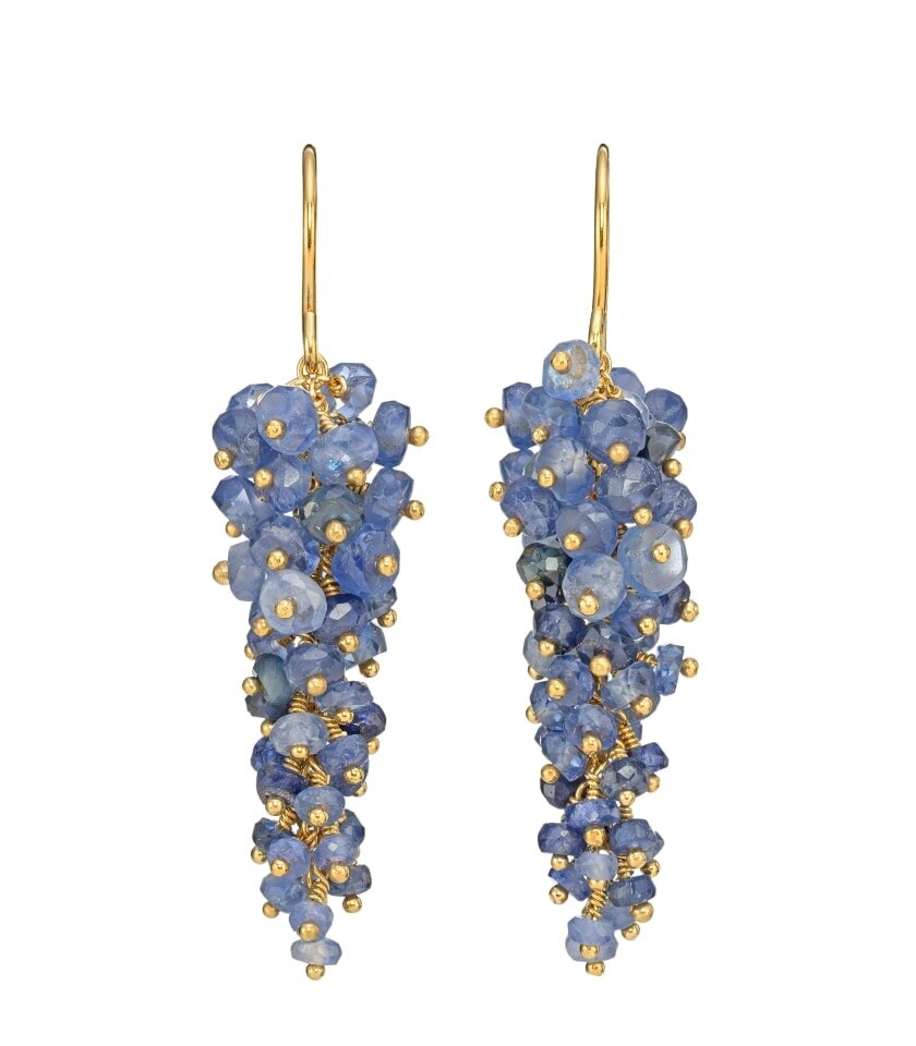 Wisteria Sapphire Beaded Earrings