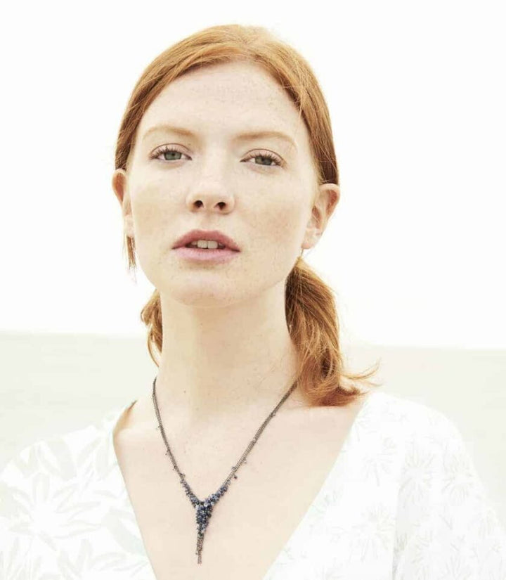 sapphire-and-oxidised-silver-v-tassel-necklace