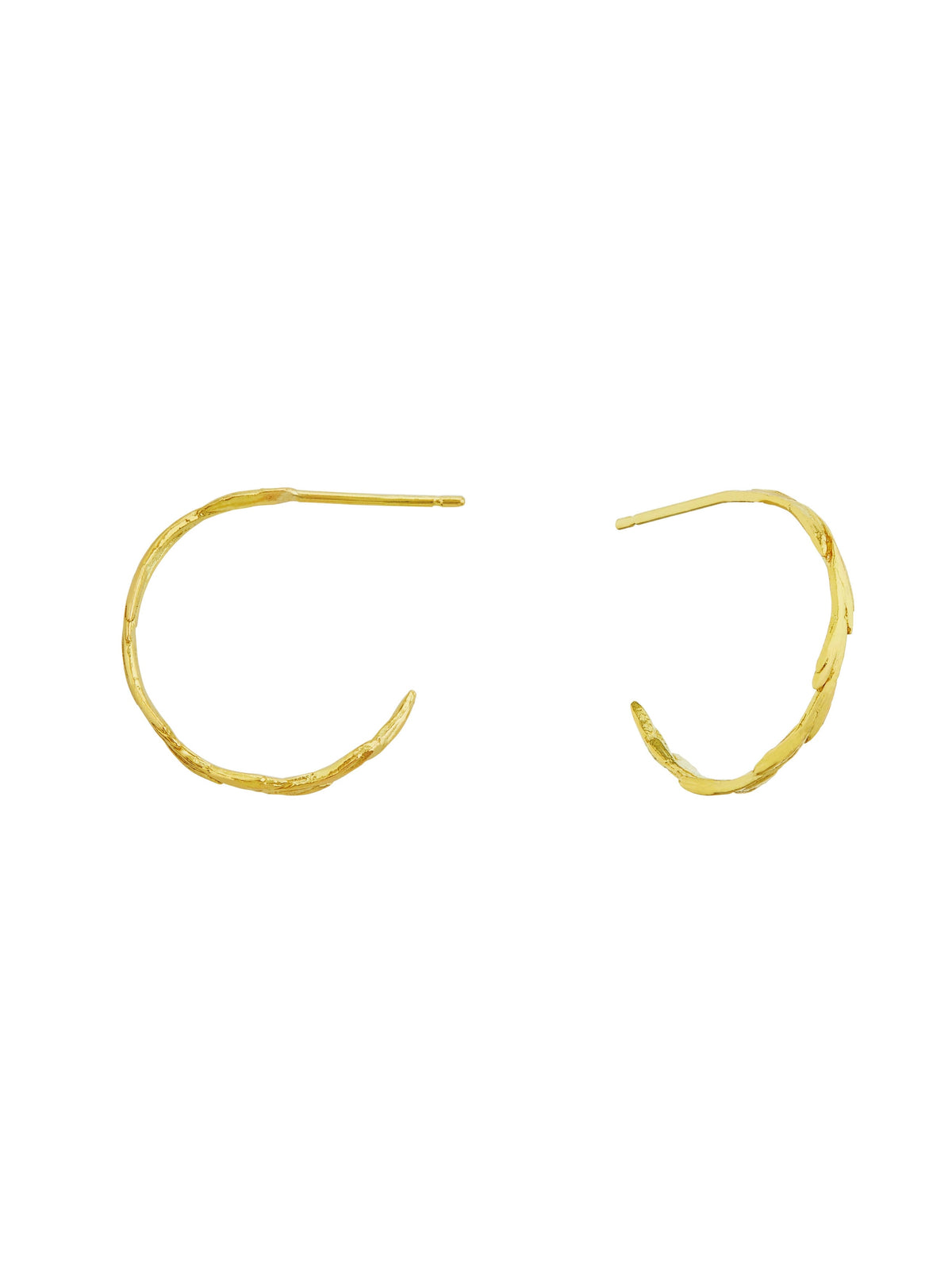 Fine Wild Grass Hoop Earrings