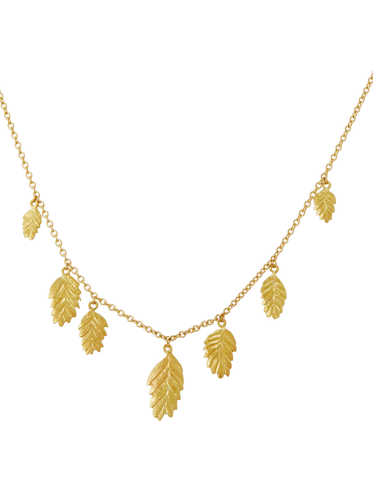Woodland Grass Necklace with Seven Seed Drops