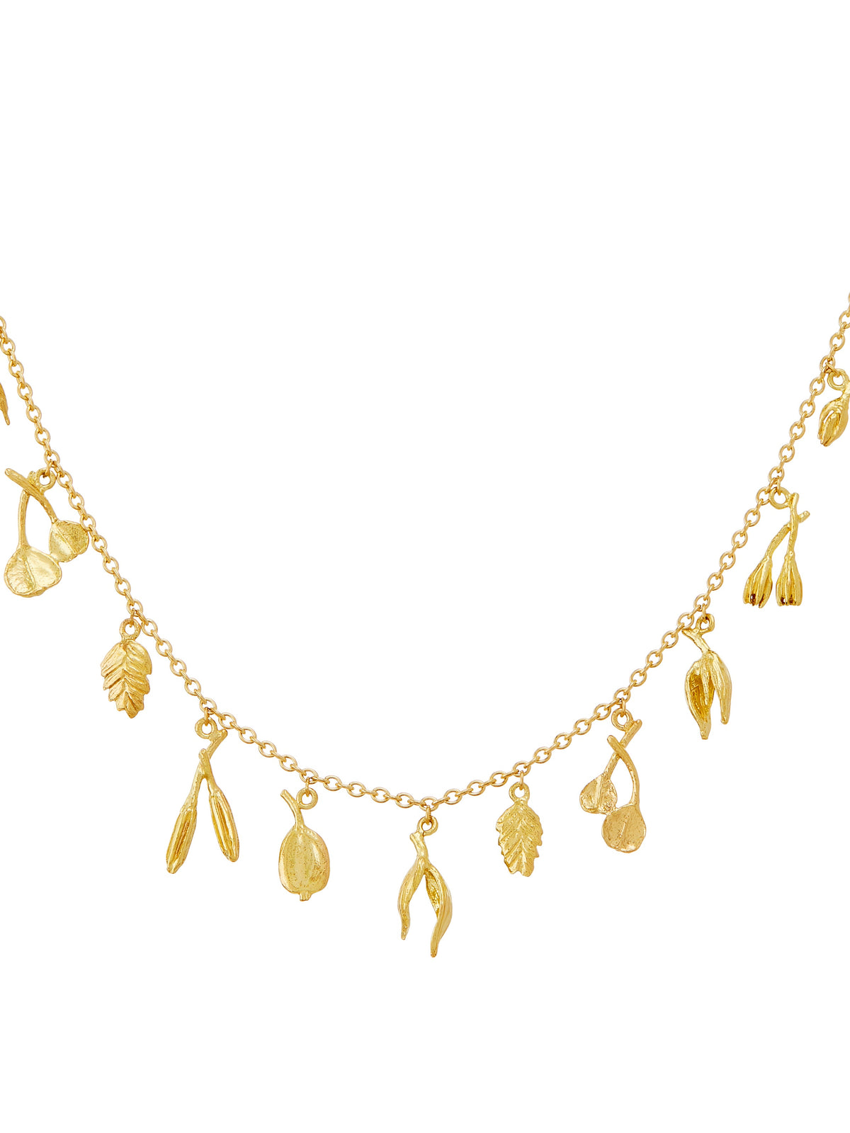 Autumn Stroll Necklace with Eleven Seed Charms
