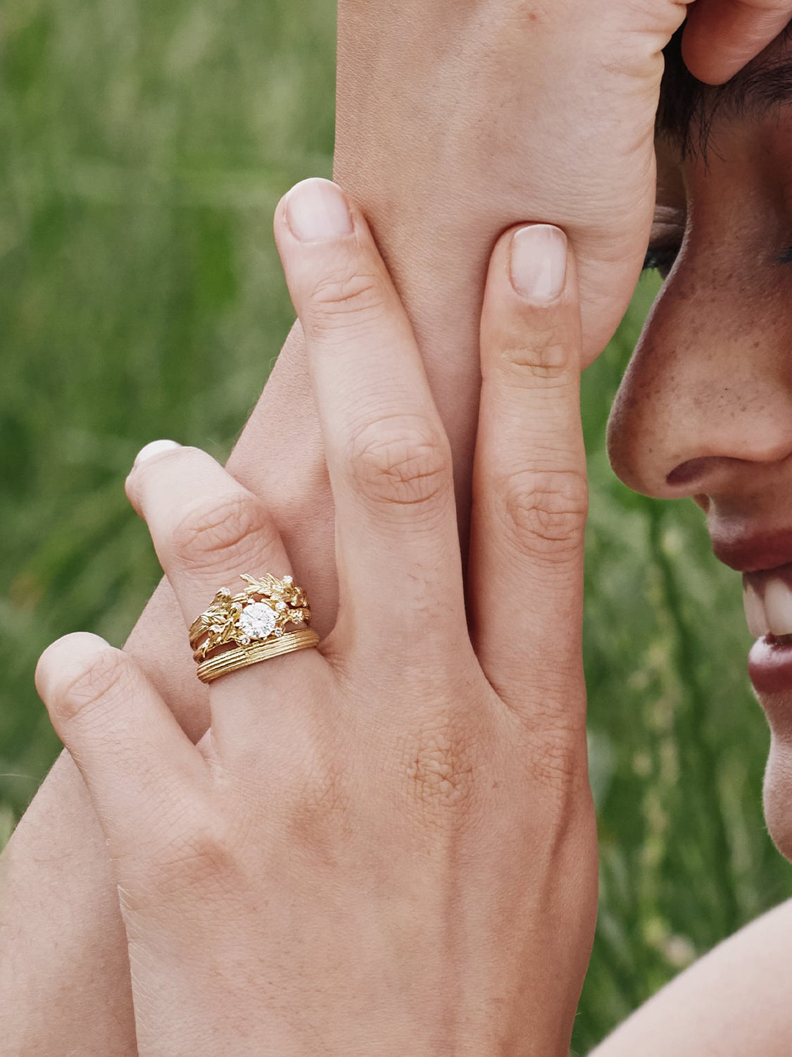 D-Shaped Reed Band Ring