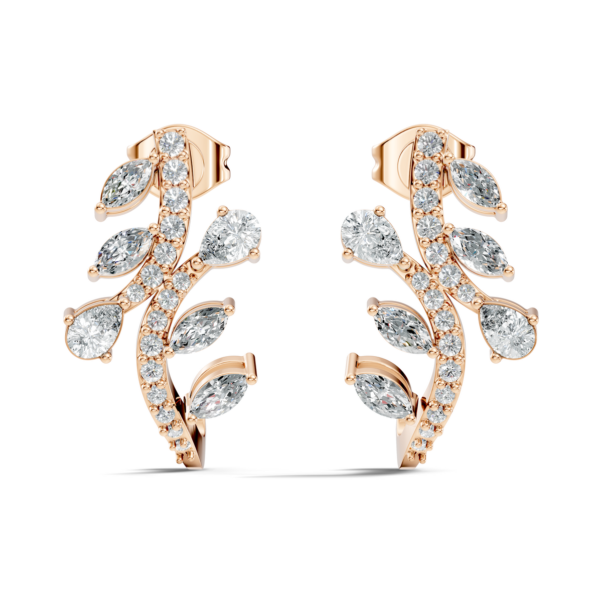 1.24Ct Round-Cut Lab-grown and Natural Diamond Vintage Studs in 10K Yellow Gold