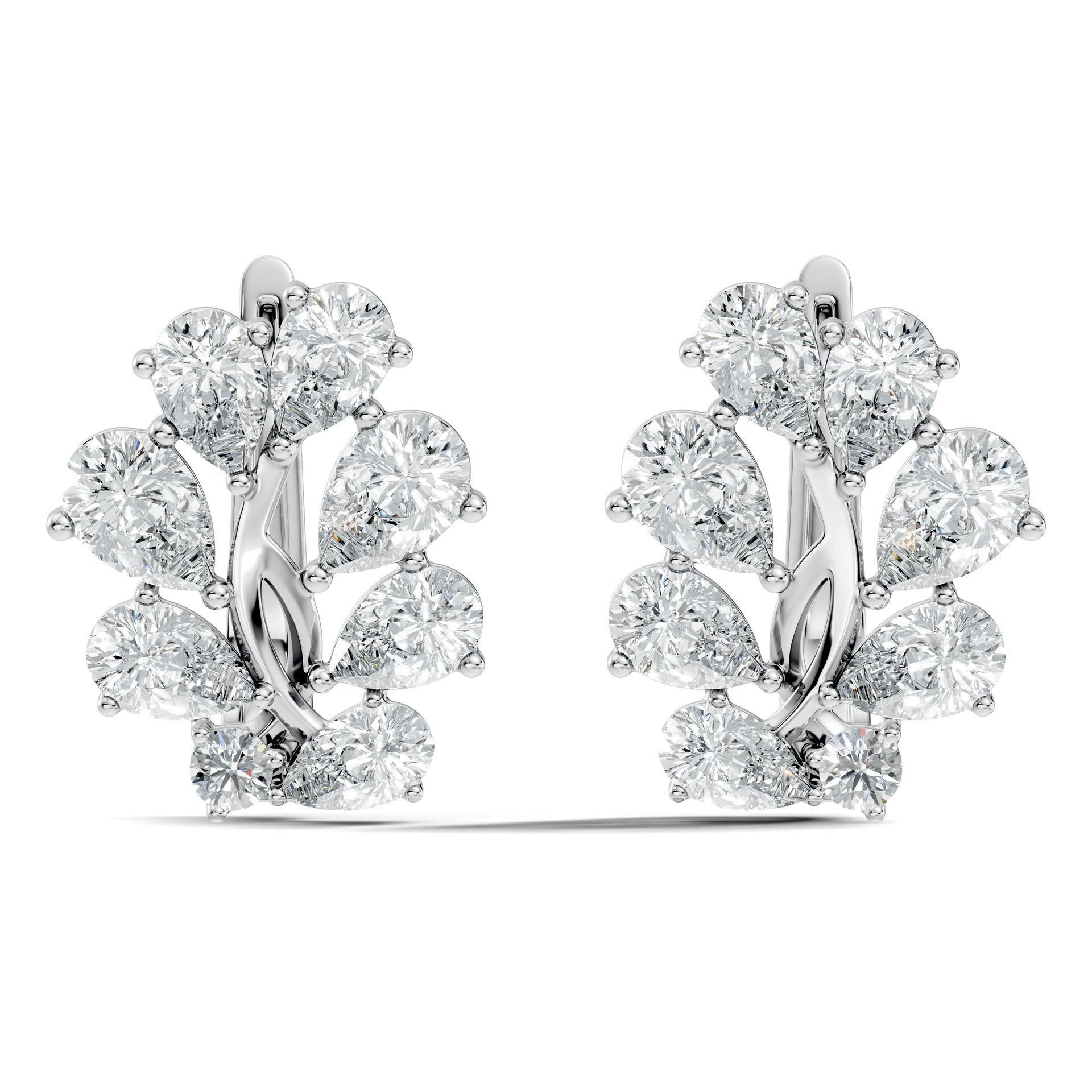 Marquise-Cut Lab-grown Diamond Antique Earrings in 10K White Gold