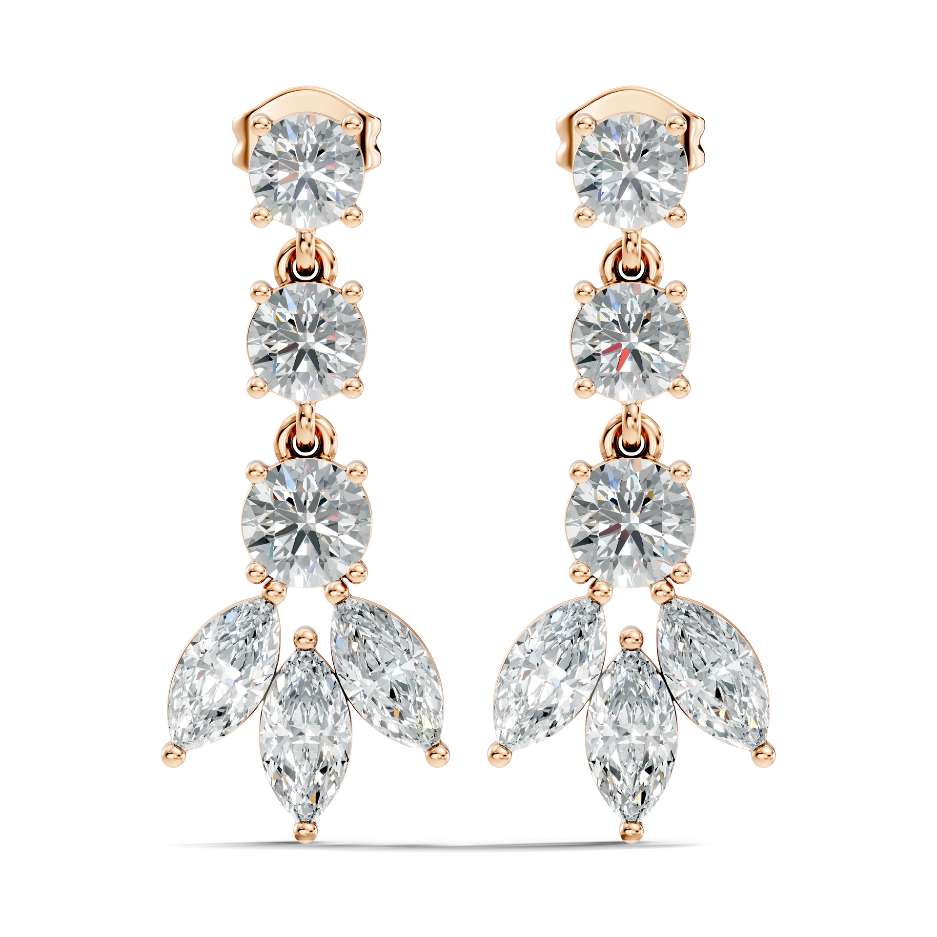 1.43Ct Round-Cut Lab-grown Diamond Cluster Earrings in 10K White Gold