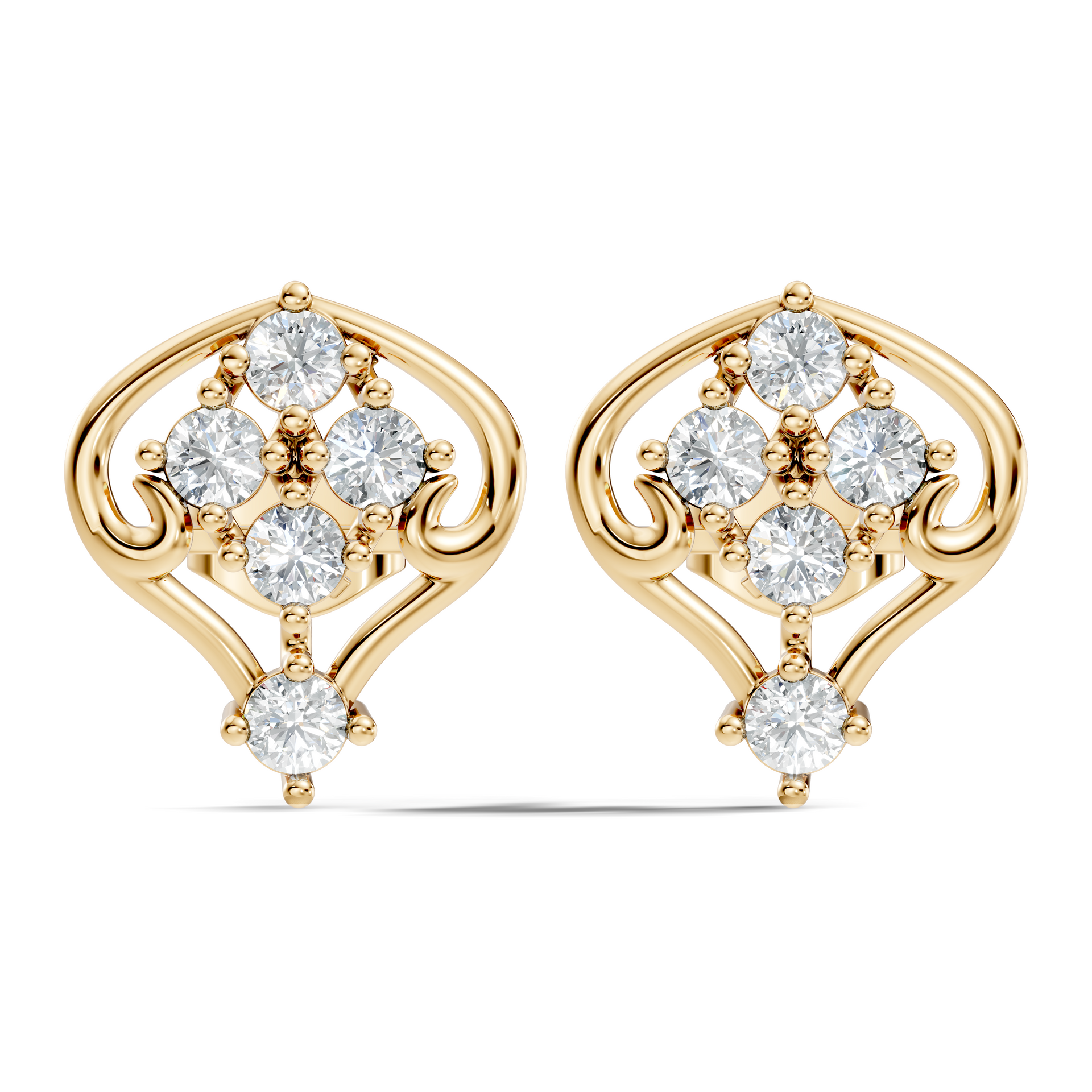 2.44Ct Round-Cut Lab-grown Diamond Vintage Studs in 10K White Gold