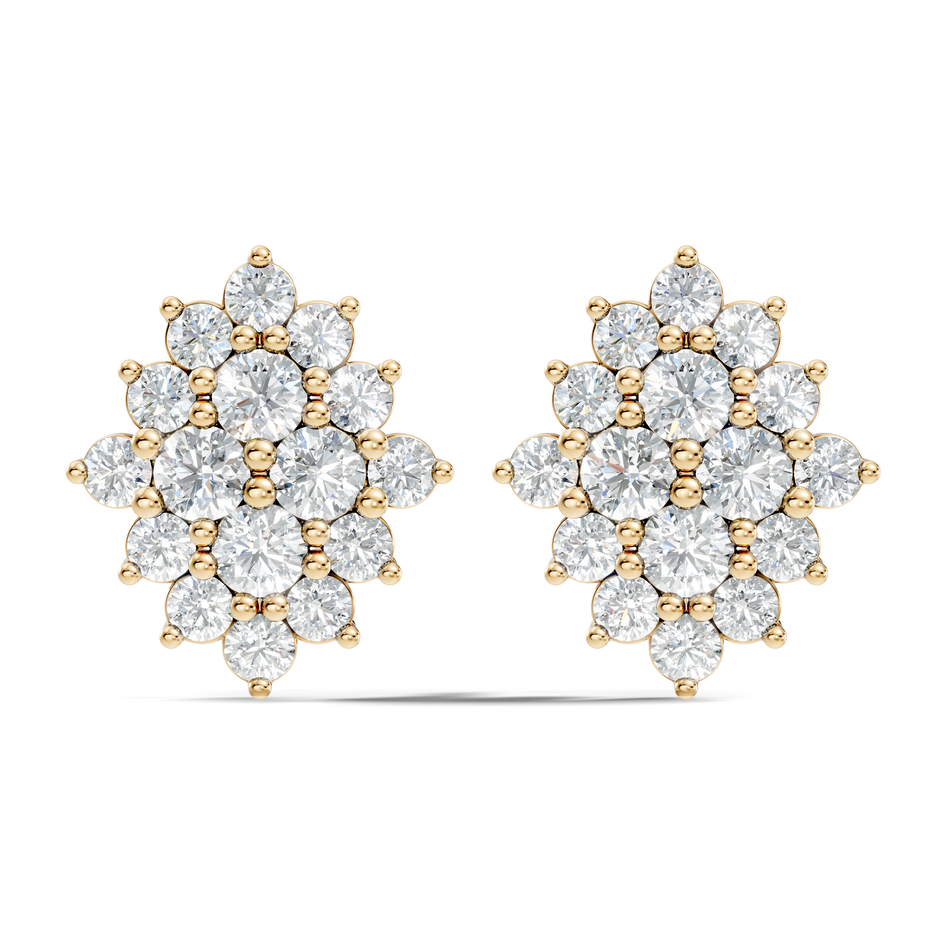 Round-Cut Lab-grown and Natural Diamond Ring in 10K Yellow Gold