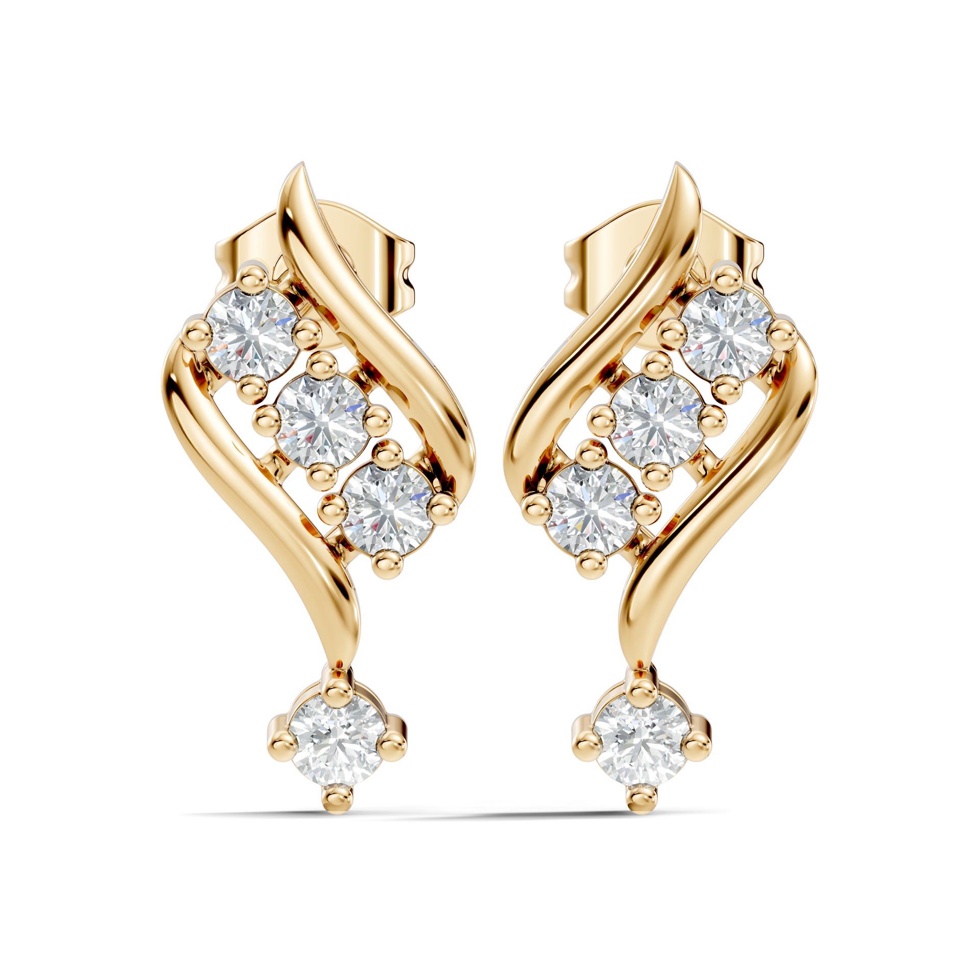 Marquise-Cut Lab-grown Diamond Earrings in 10K White Gold