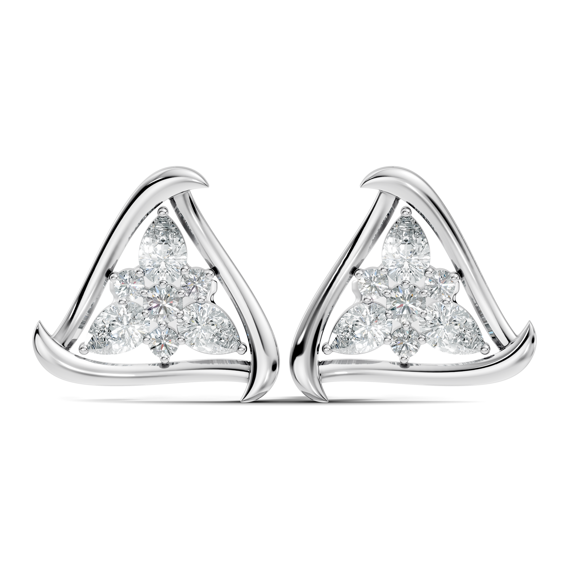 Marquise-Cut Lab-grown Diamond Vintage Studs in 10K White Gold