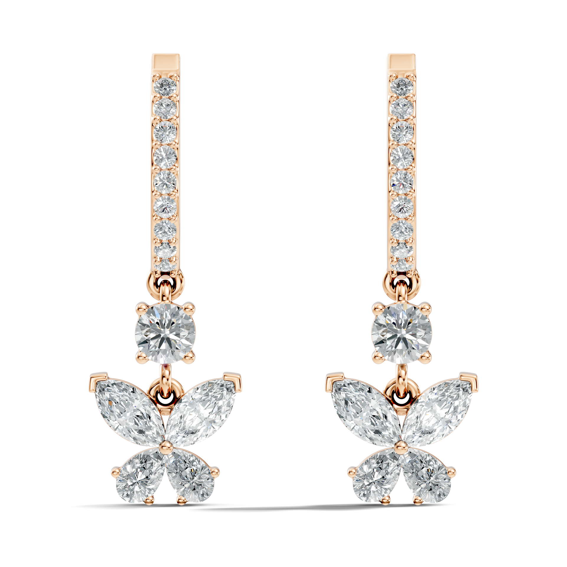 4.60Ct Round-Cut Lab-grown Diamond Cluster Earrings in 10K White Gold