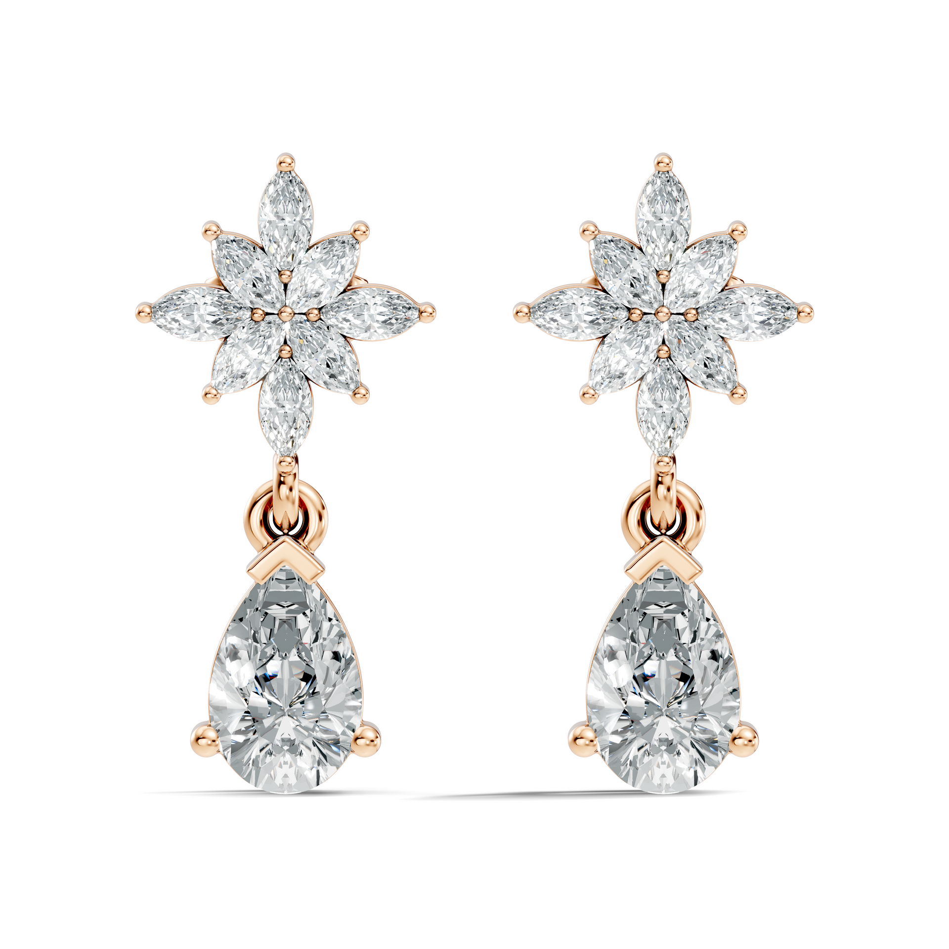 1.85Ct Pear-Cut Lab-grown Diamond Hoop Earrings in 10K White Gold