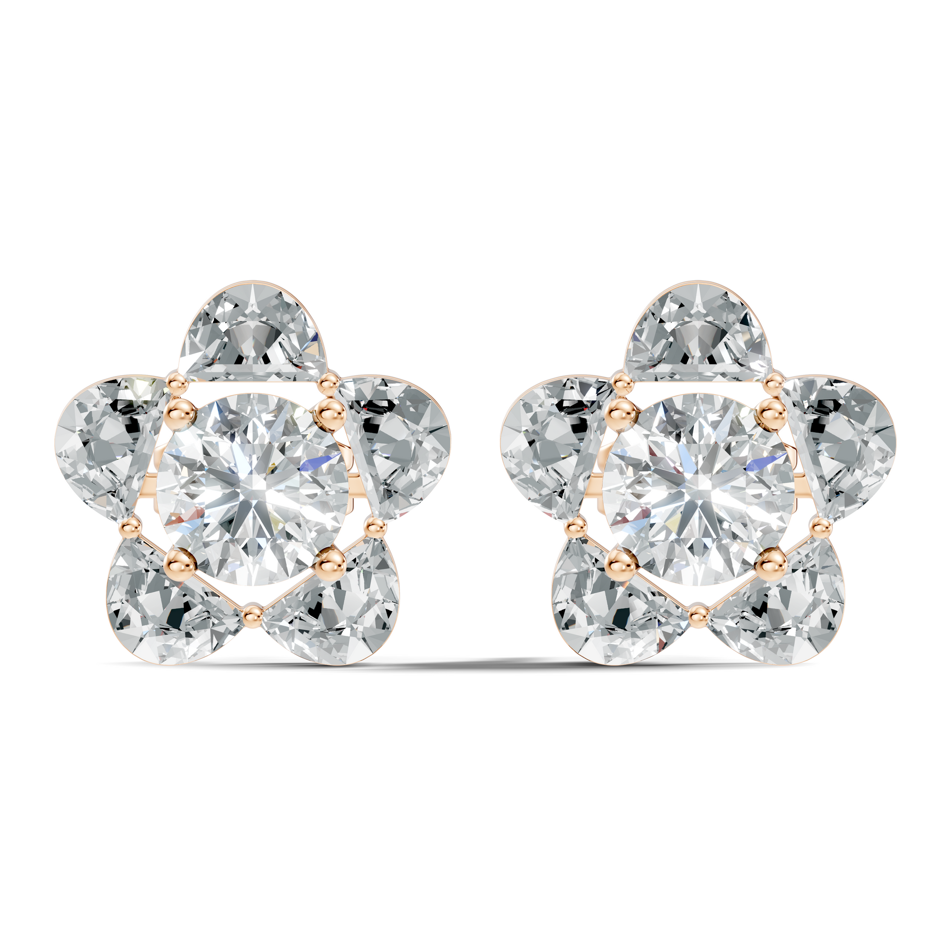 Pear-Cut Lab-grown Diamond Halo Earrings in 10K White Gold