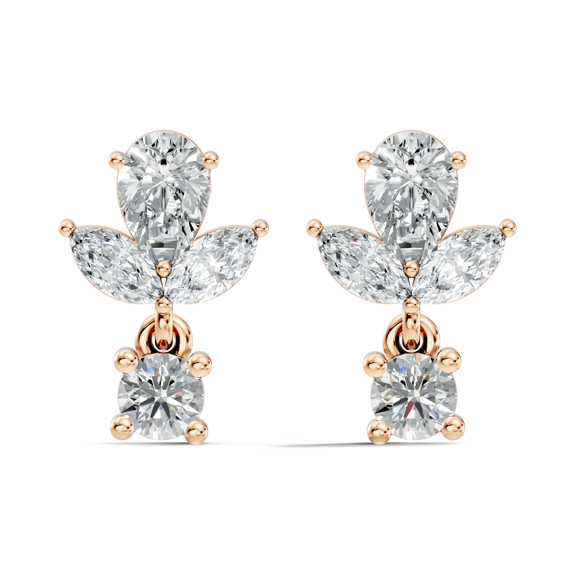 2.44Ct Round-Cut Lab-grown Diamond Vintage Studs in 10K Yellow Gold