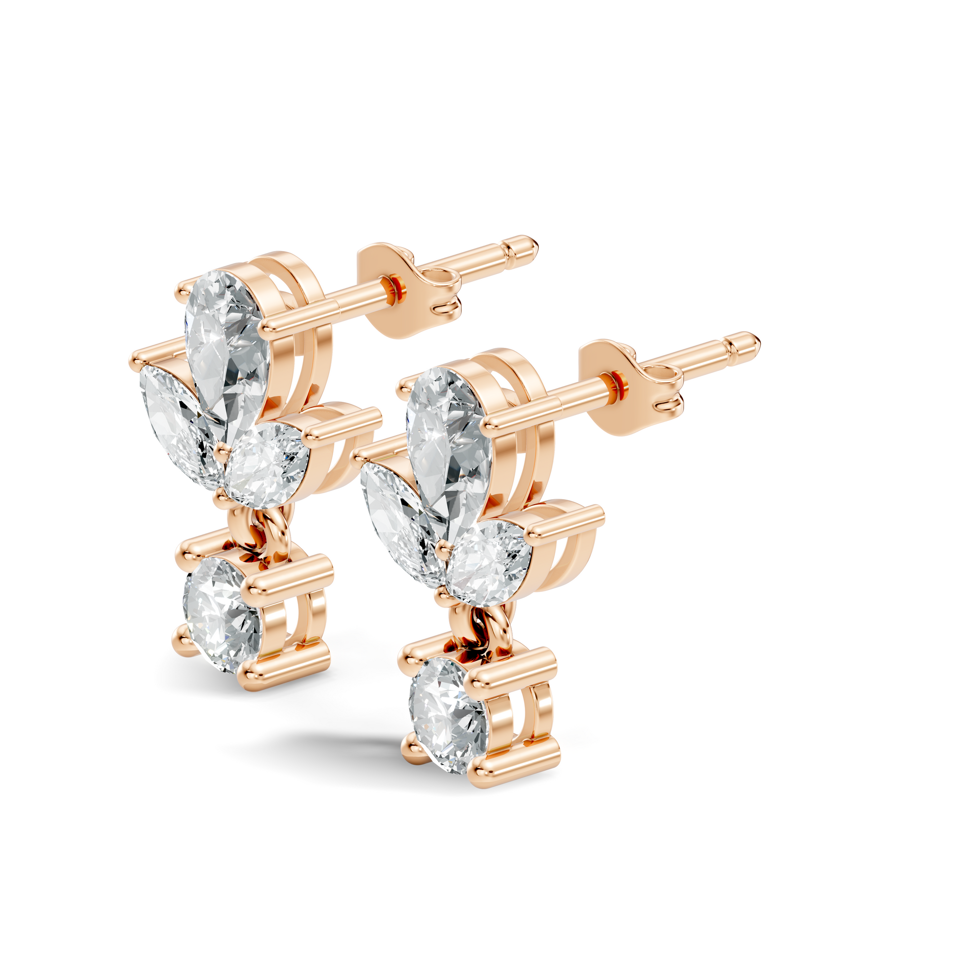 2.44Ct Round-Cut Lab-grown Diamond Vintage Studs in 10K Yellow Gold