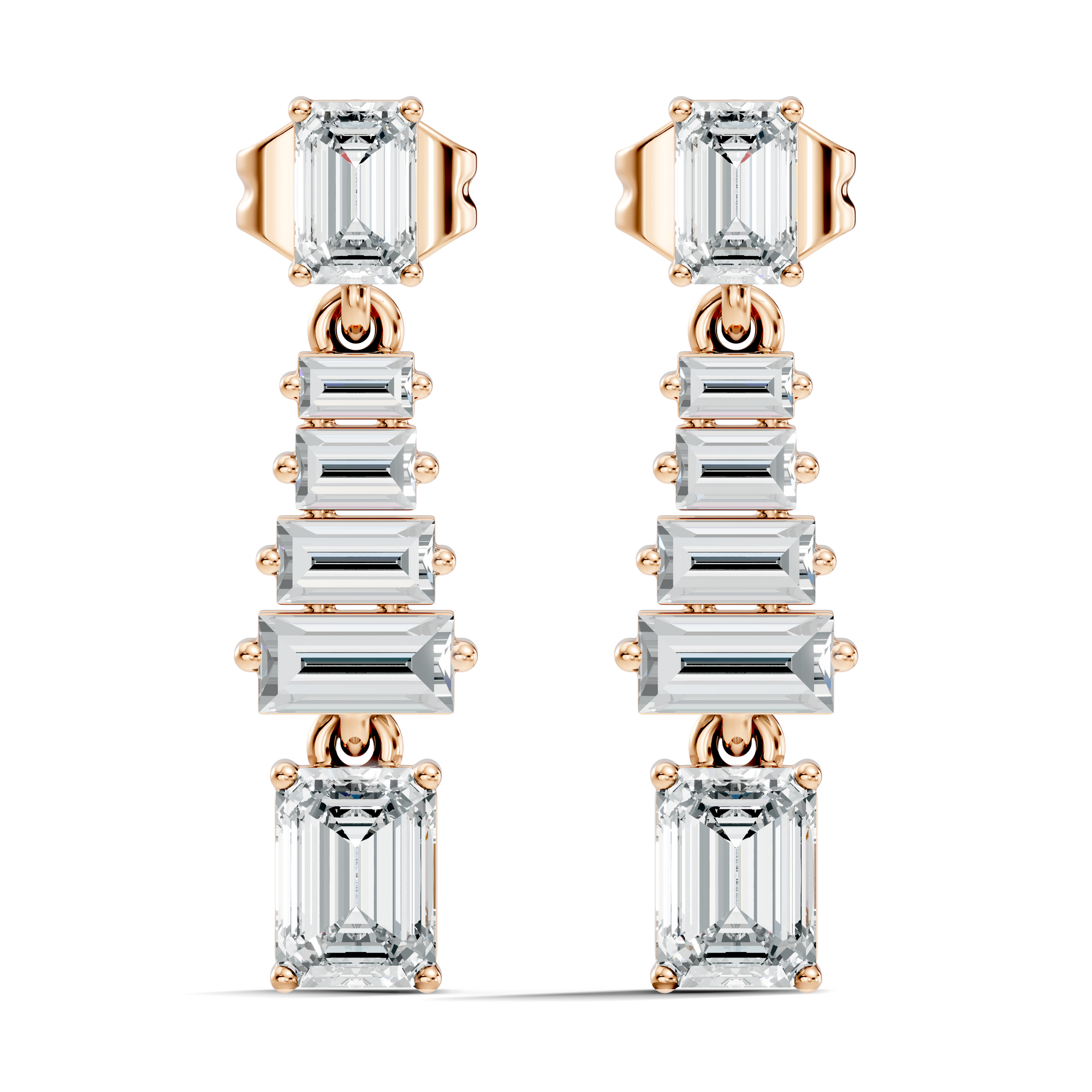 3.09Ct Pear-Cut Lab-grown Diamond Earrings in 10K Rose Gold