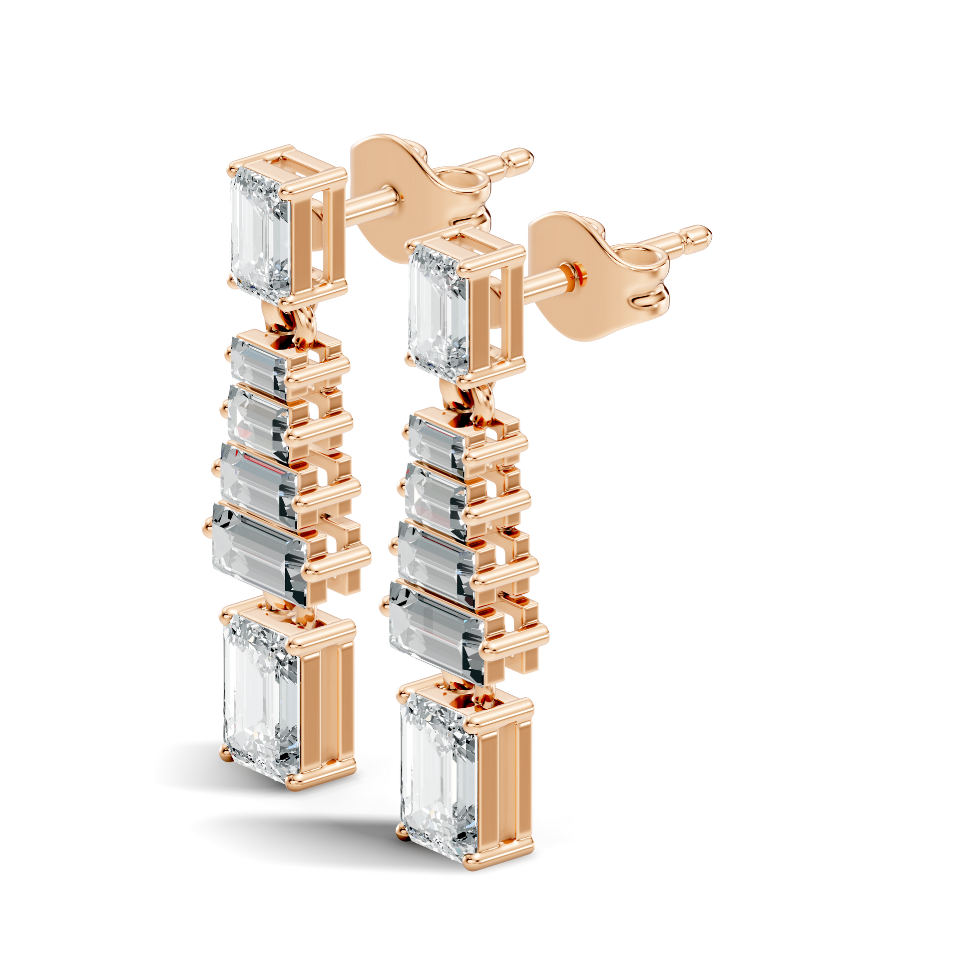 3.09Ct Pear-Cut Lab-grown Diamond Earrings in 10K Rose Gold