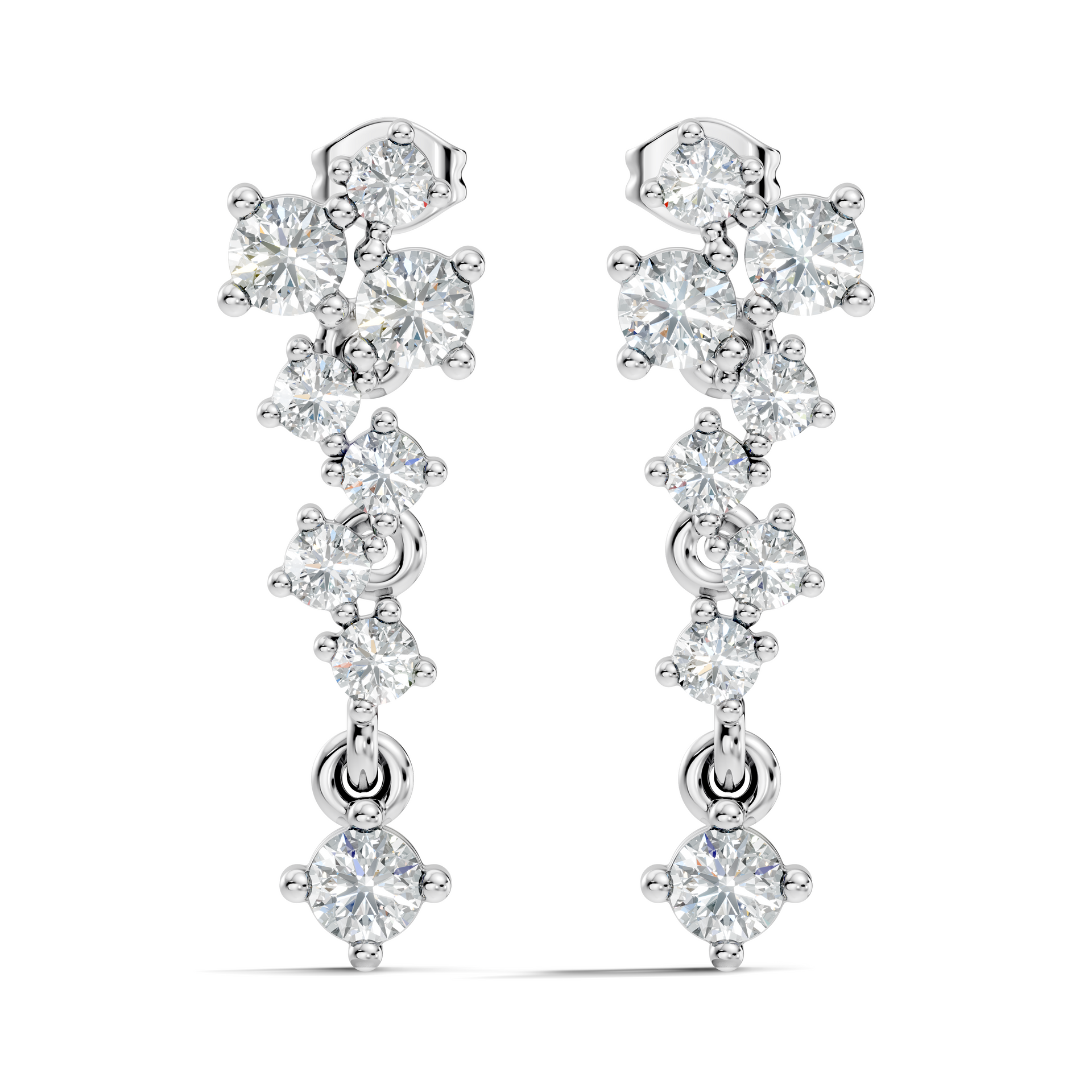 3.09Ct Pear-Cut Lab-grown Diamond Earrings in 10K White Gold
