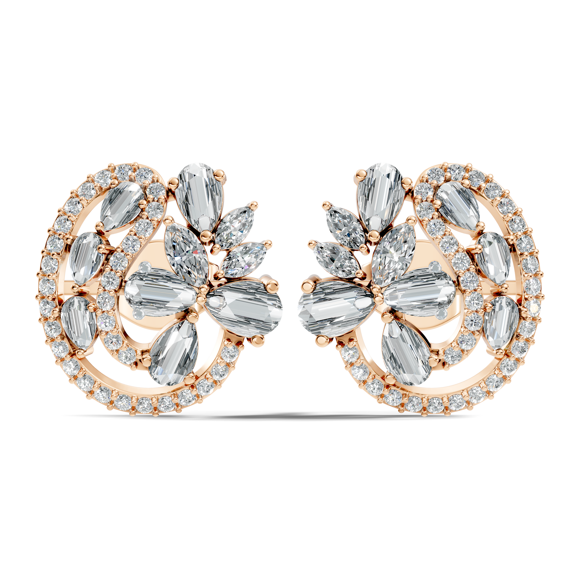 Marquise-Cut Lab-grown Diamond Earrings in 14K Gold