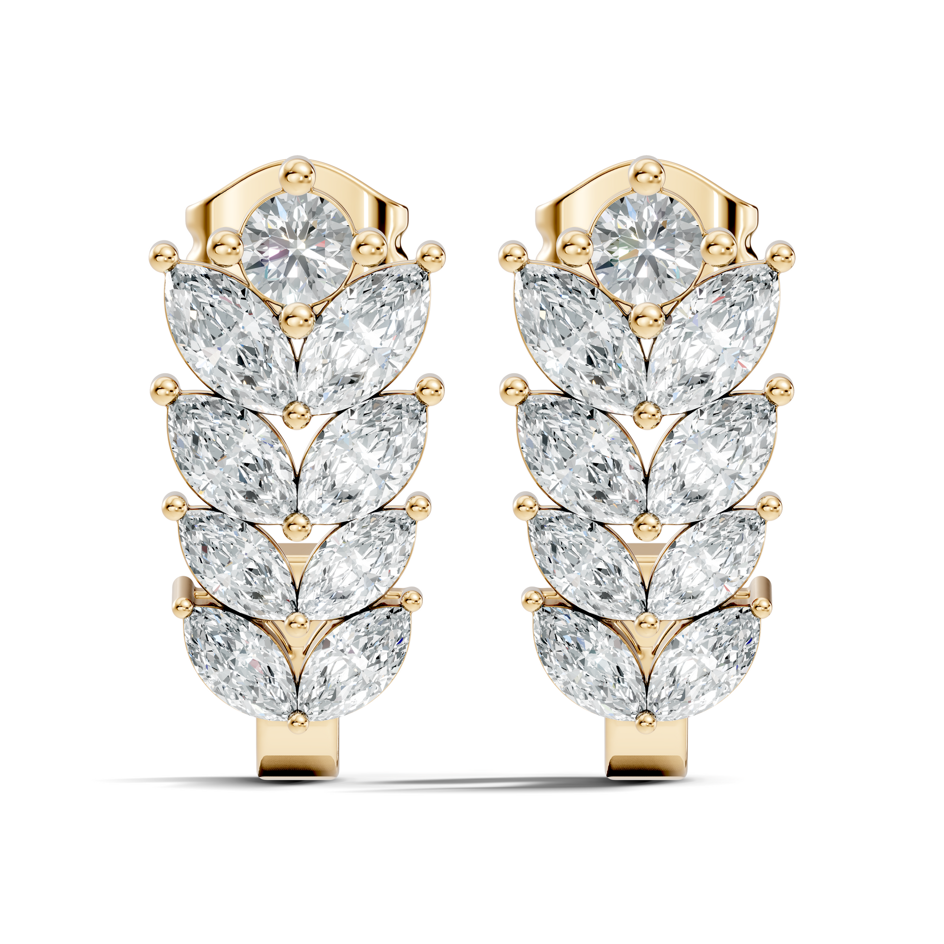2.17Ct Pear-Cut Lab-grown Diamond Earrings in 14K Gold