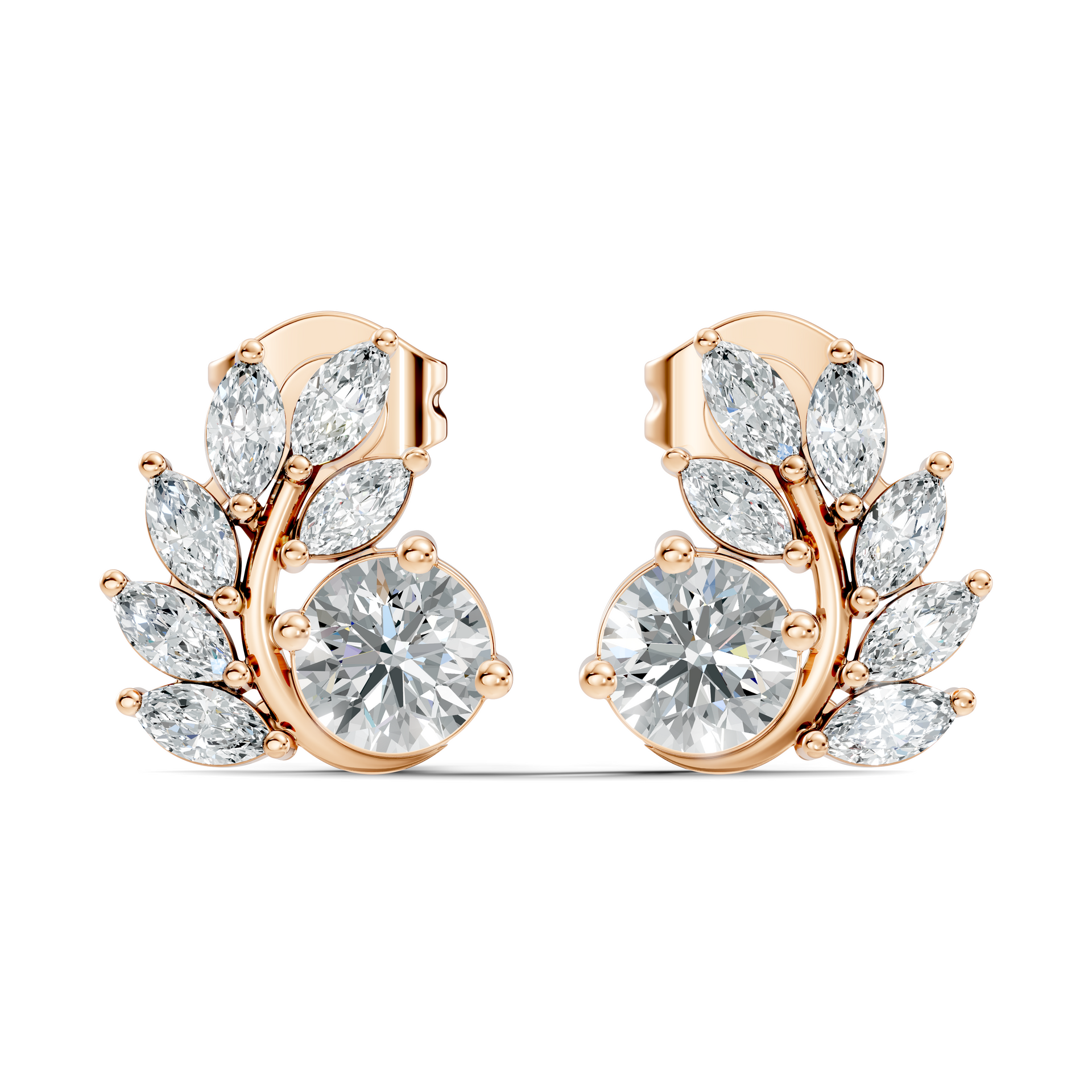 3.24Ct Marquise-Cut Lab-grown Diamond Stud Earrings in 14K White Gold