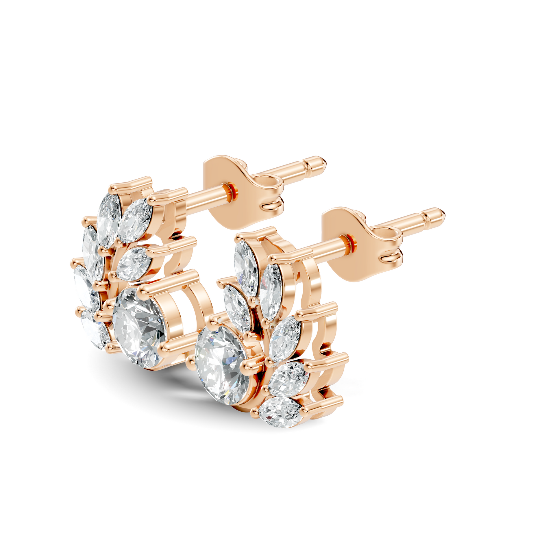 3.24Ct Marquise-Cut Lab-grown Diamond Stud Earrings in 14K White Gold