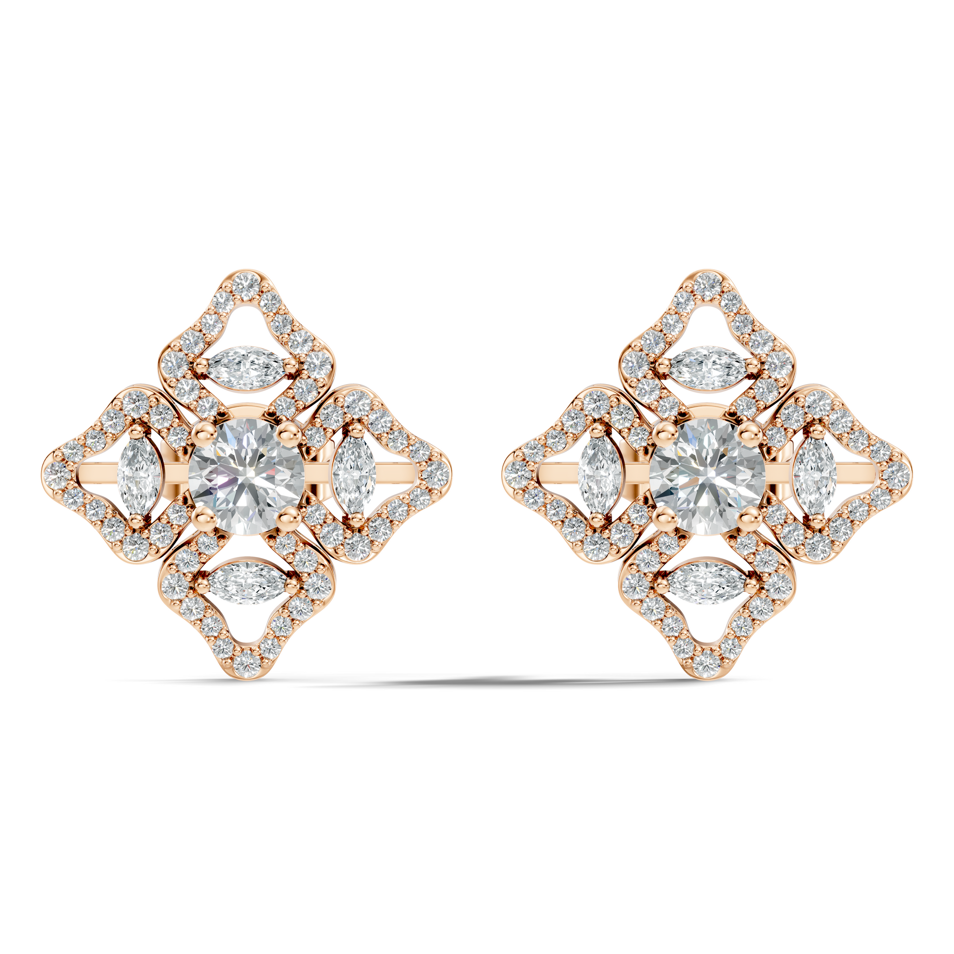 3.24Ct Marquise-Cut Lab-grown Diamond Stud Earrings in 14K White Gold