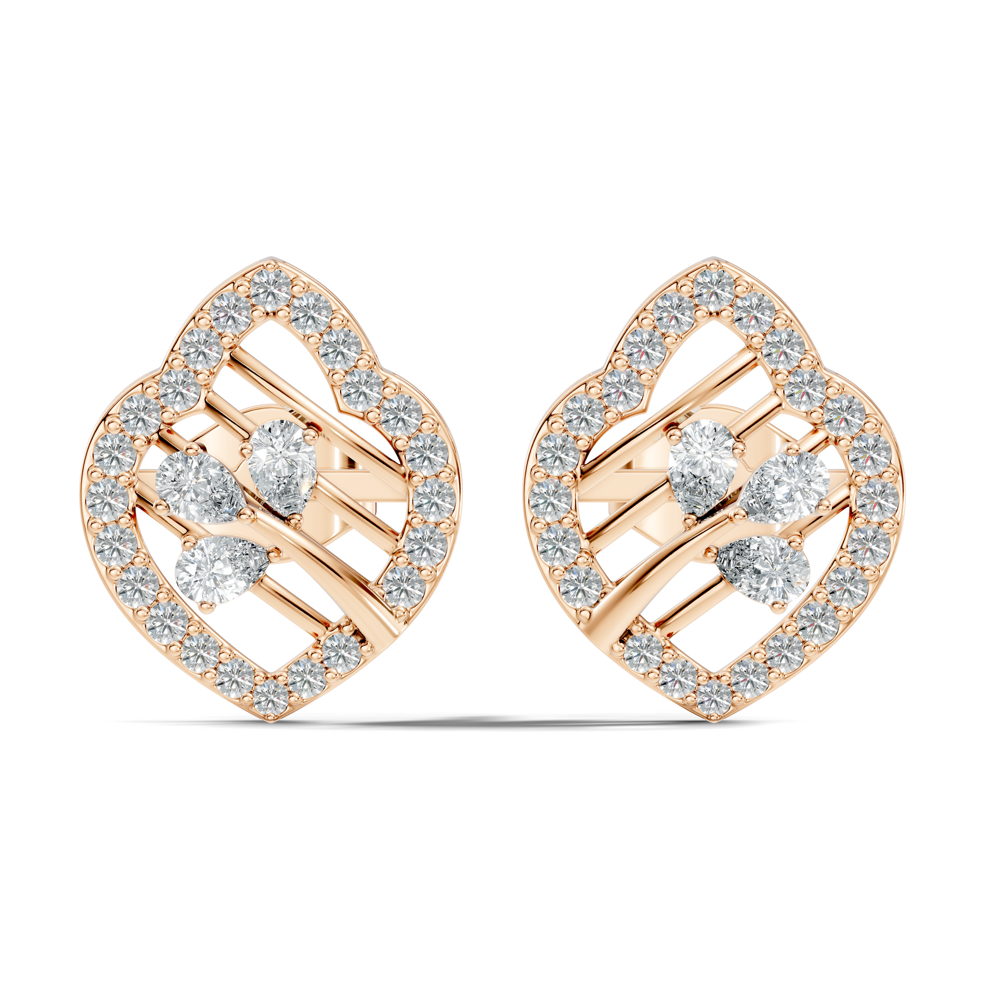 Round-Cut Lab-grown Diamond Vintage Earrings in 14K White Gold
