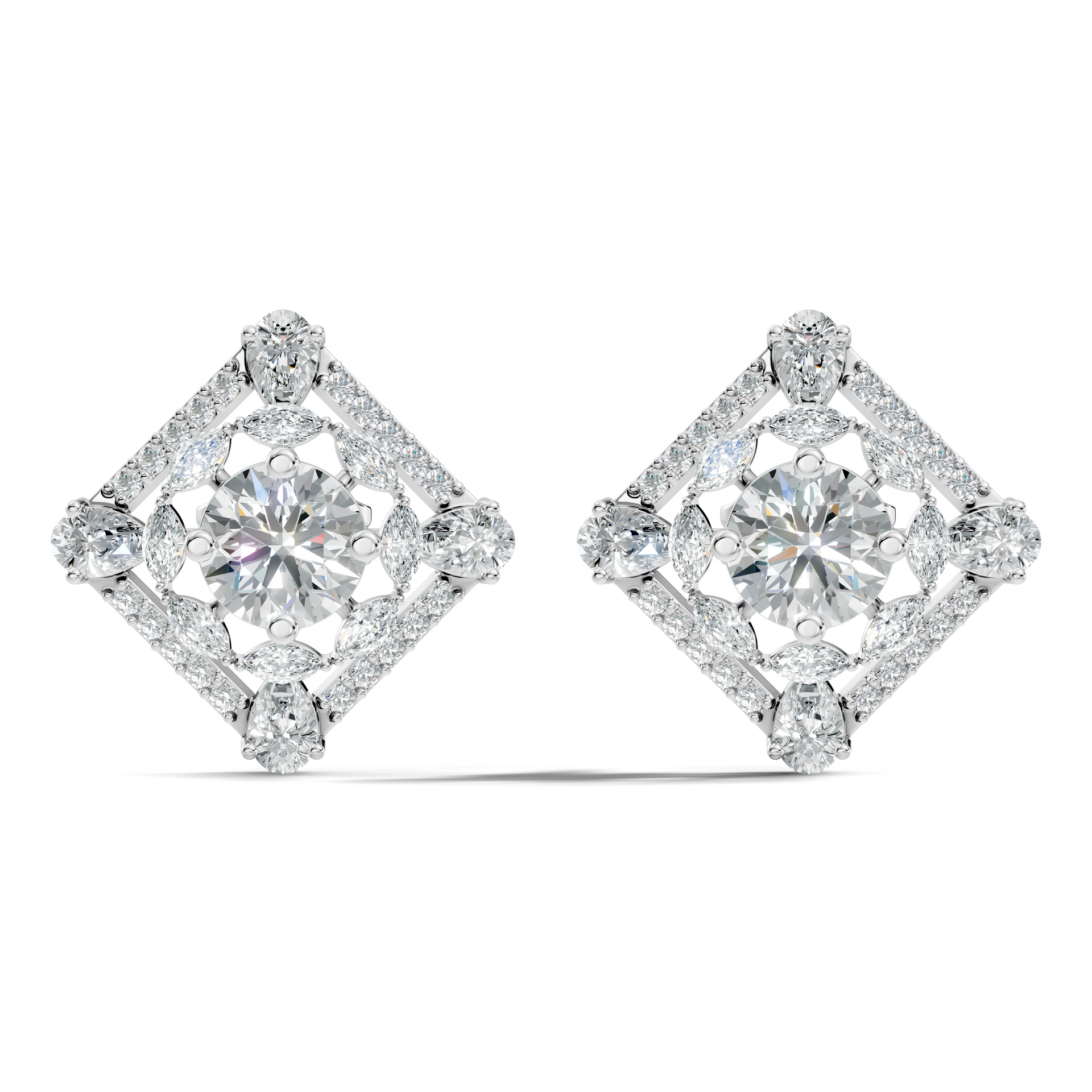 2.28Ct Round-Cut Lab-grown Diamond Earrings in 14K White Gold