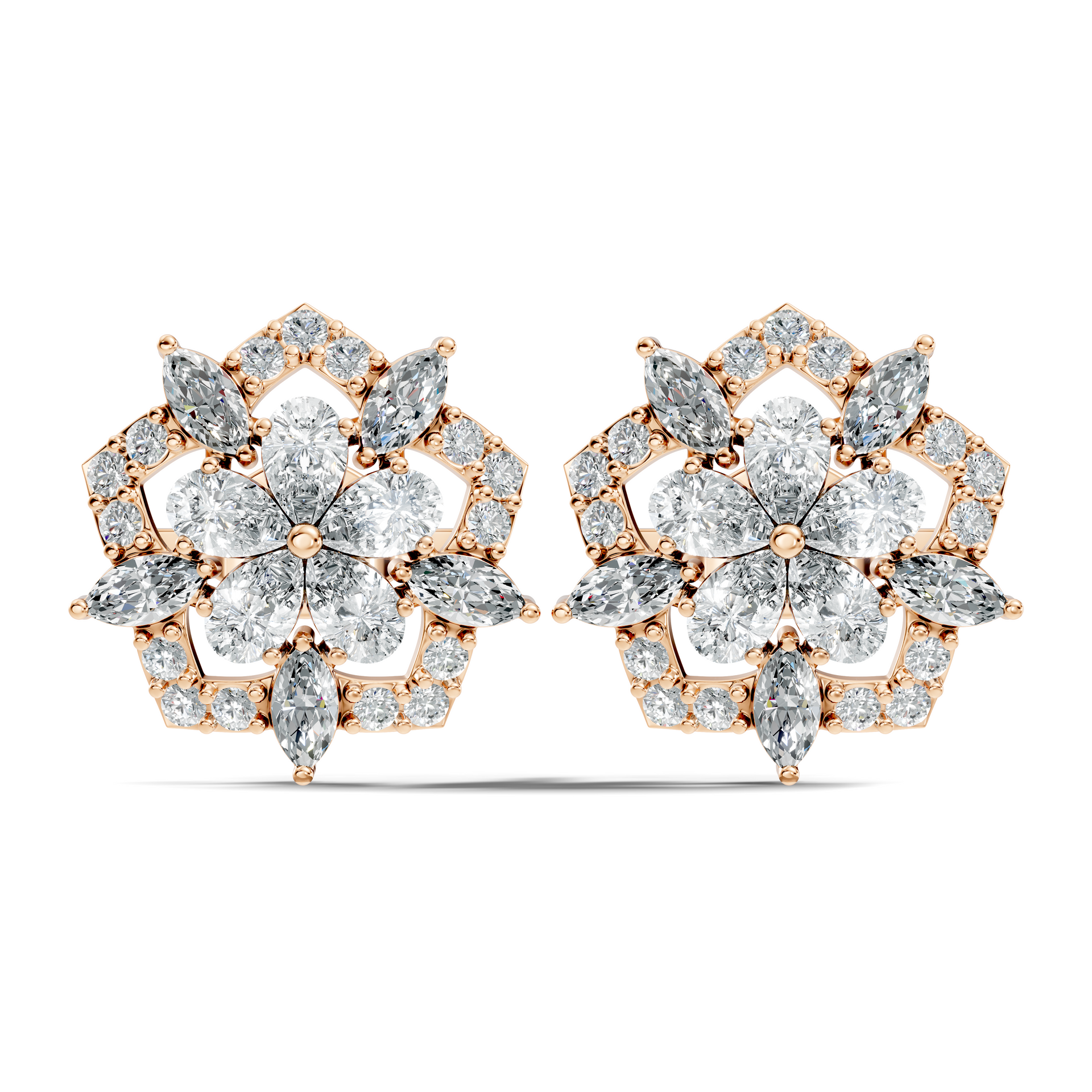 3.03Ct Lab-grown Diamond Vintage Studs in 14K White Gold
