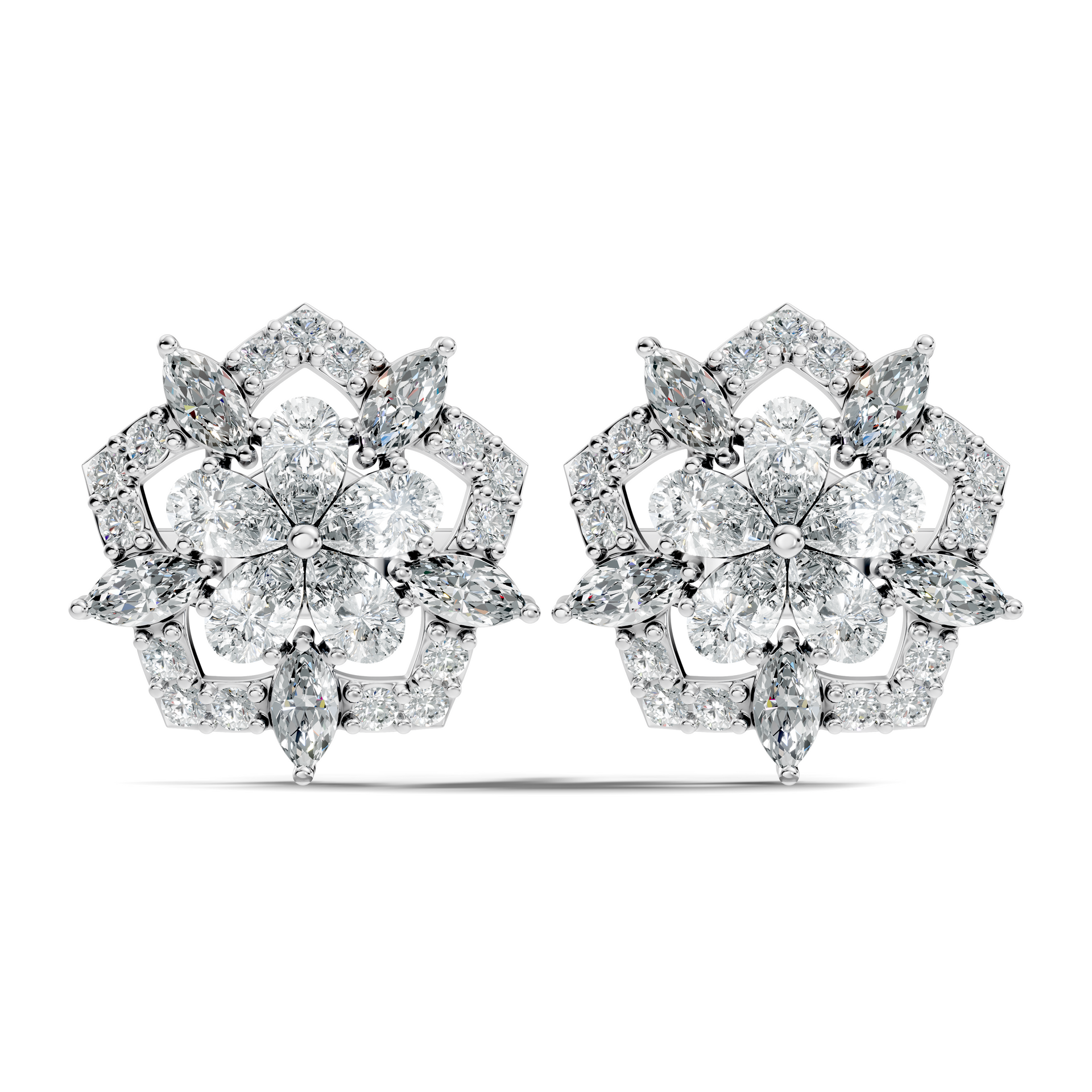 3.03Ct Lab-grown Diamond Vintage Studs in 14K White Gold
