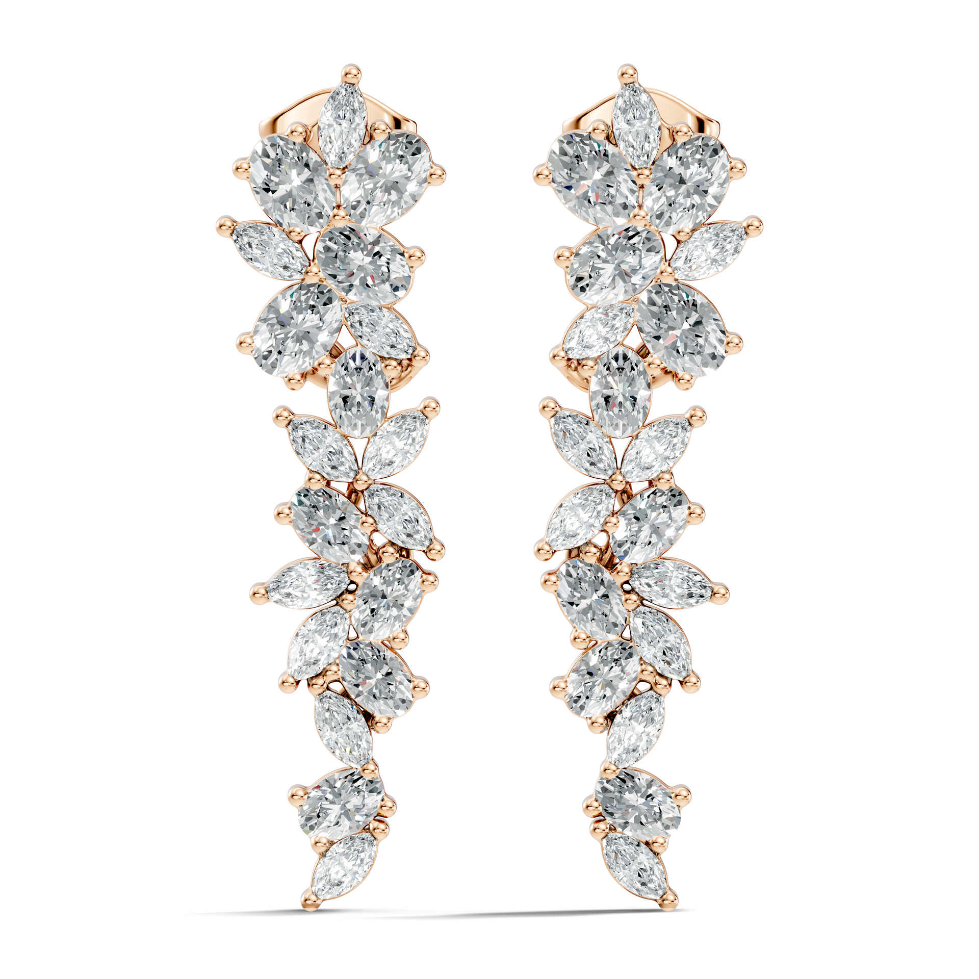 3.03Ct Lab-grown Diamond Vintage Drop Earrings in 14K White Gold