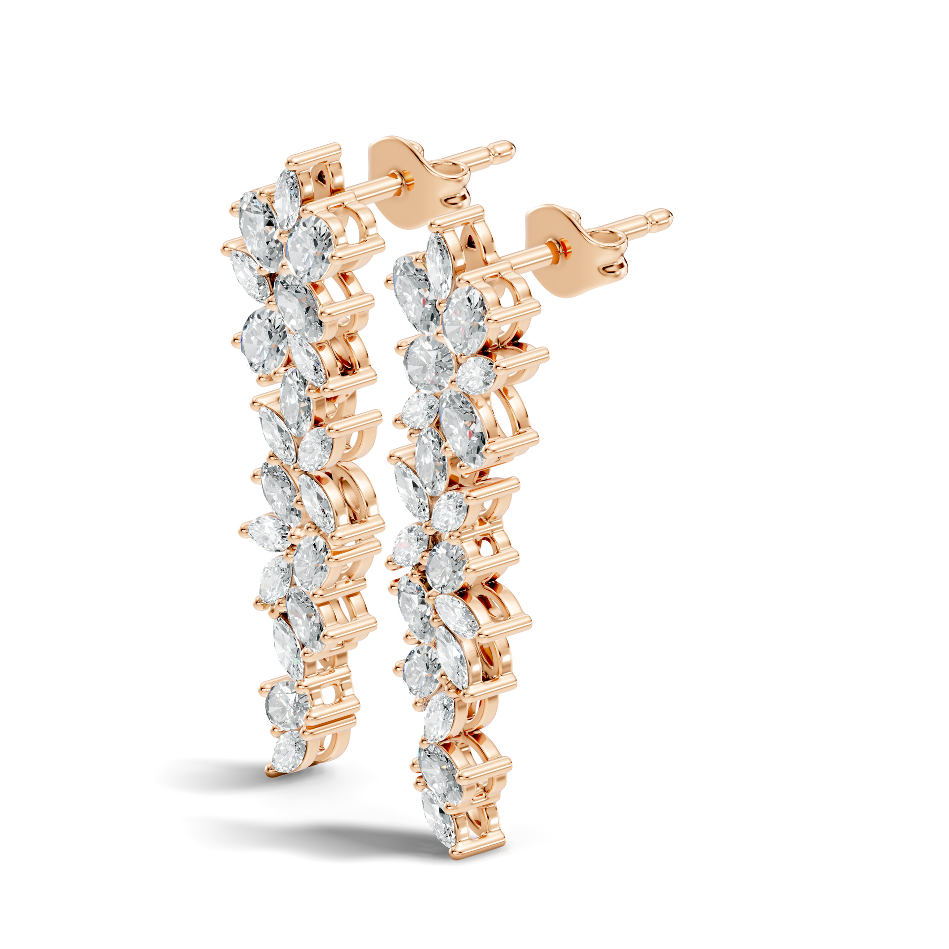 3.03Ct Lab-grown Diamond Vintage Drop Earrings in 14K White Gold