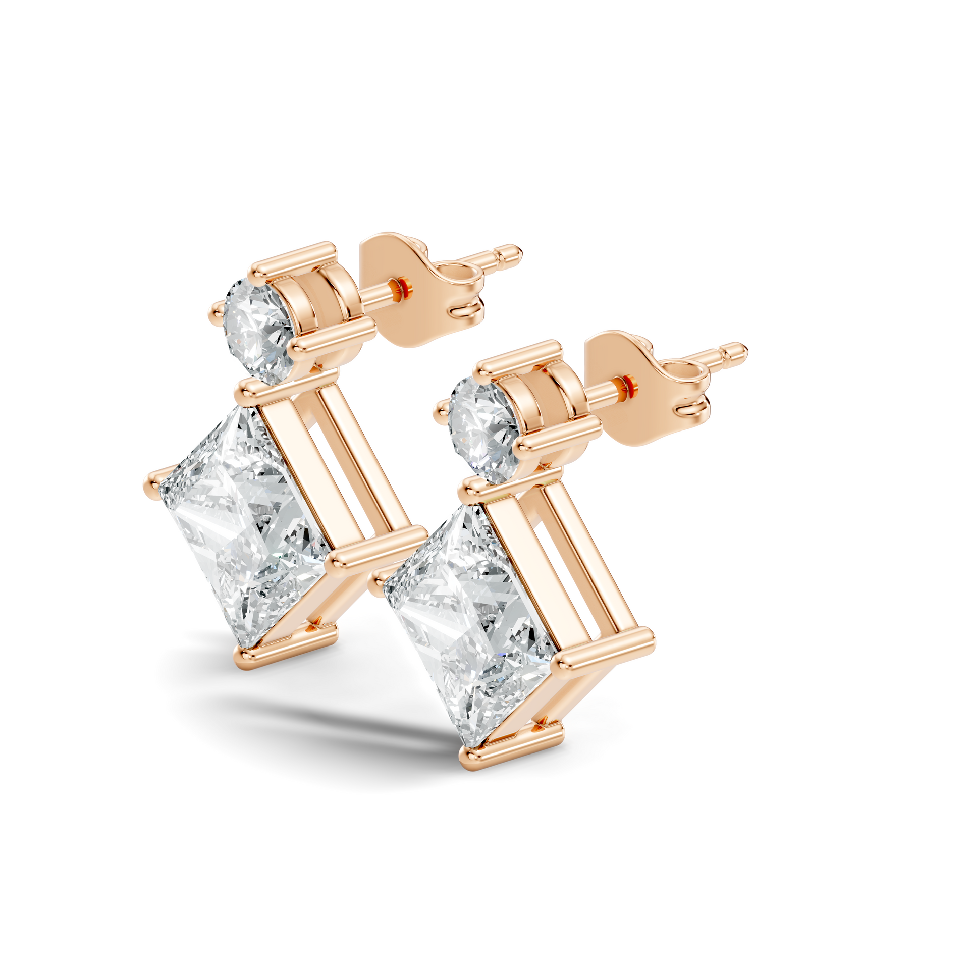 Emerald-Cut Lab-grown Diamond Hoop Earrings in 14K Yellow Gold