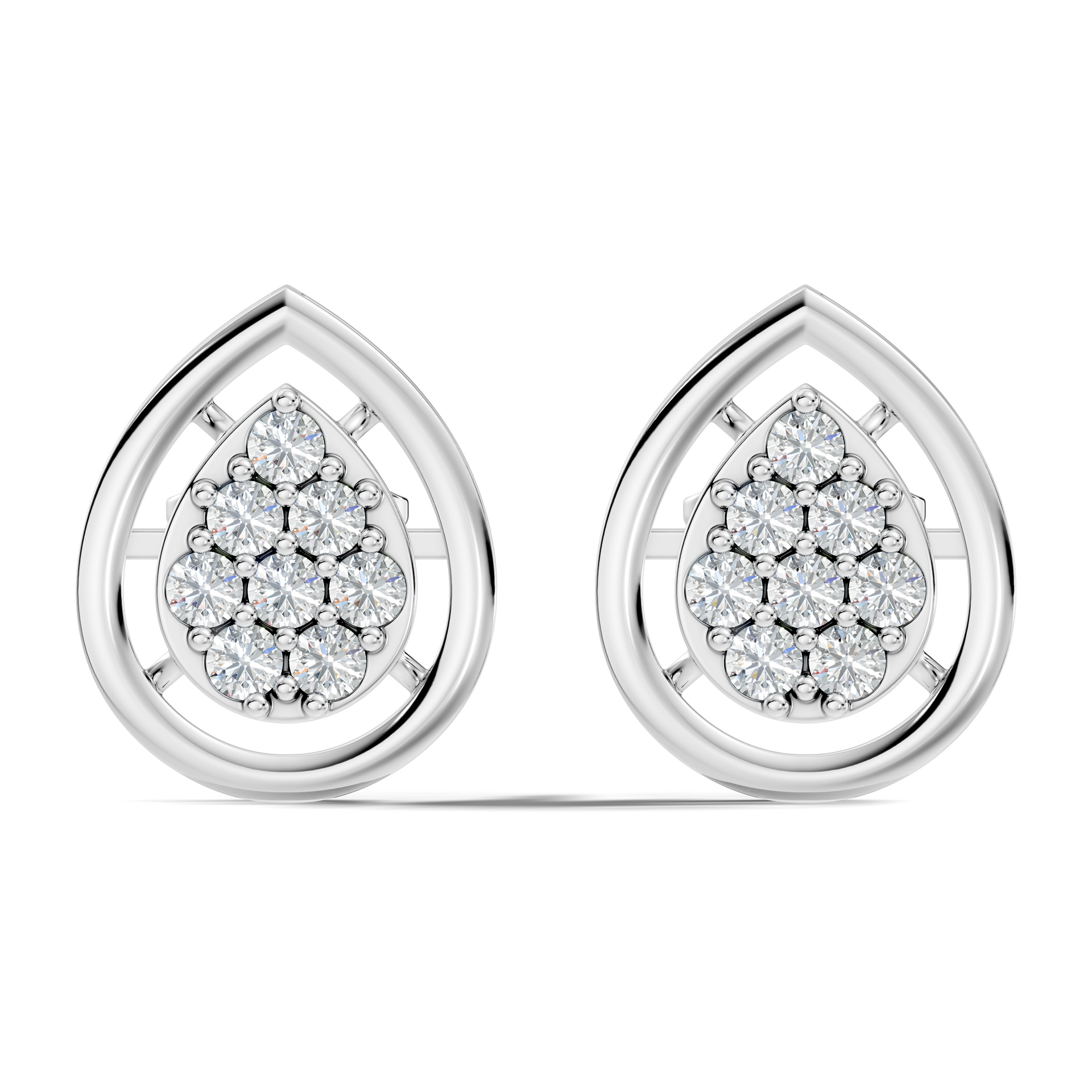 1.68Ct Marquise-Cut Lab-grown and Natural Diamond Vintage Earrings in 14K White Gold