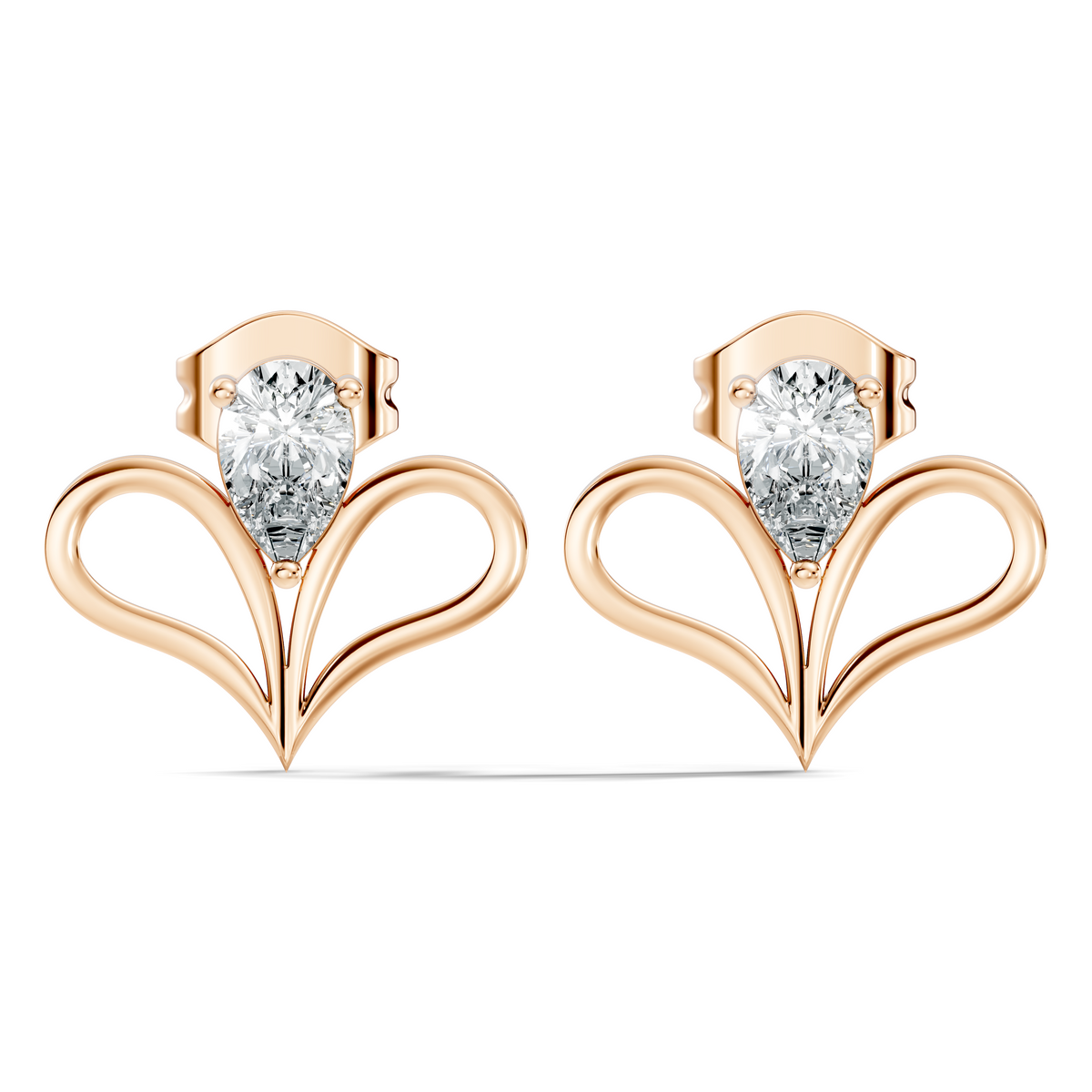 Pear-Cut Lab-grown Diamond Earrings in 14K White Gold