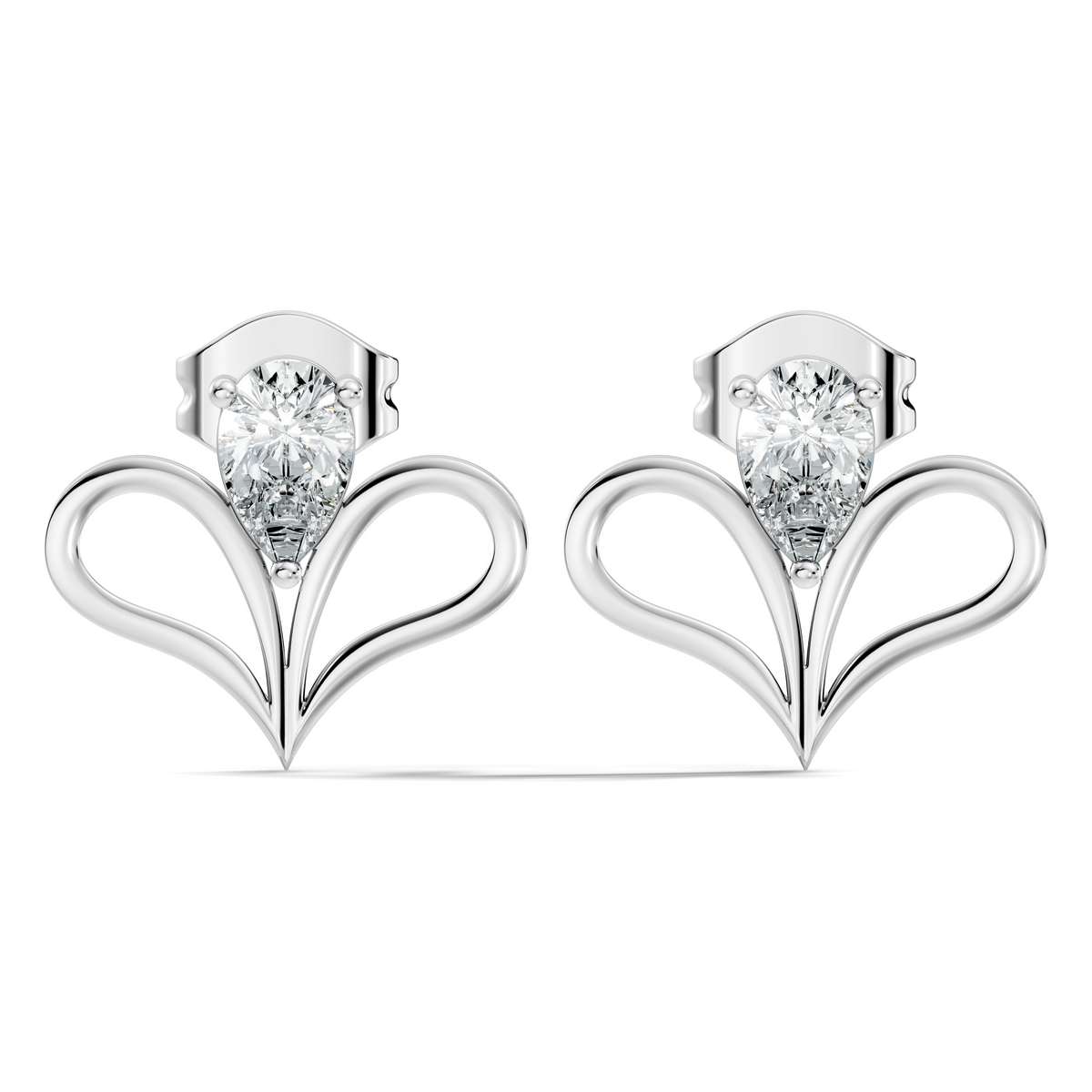 Pear-Cut Lab-grown Diamond Earrings in 14K White Gold