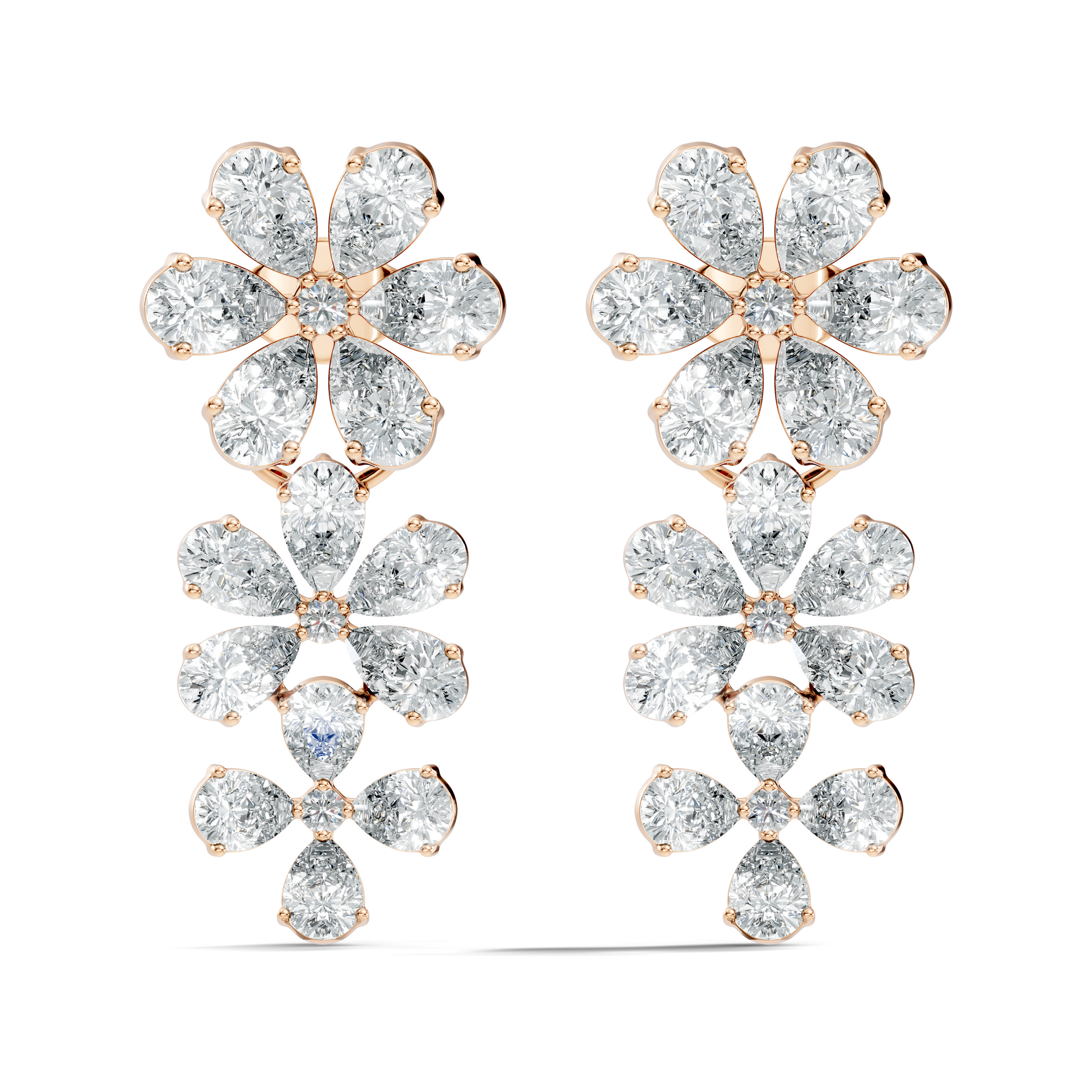 Pear-Cut Lab-grown Diamond Earrings in 14K White Gold