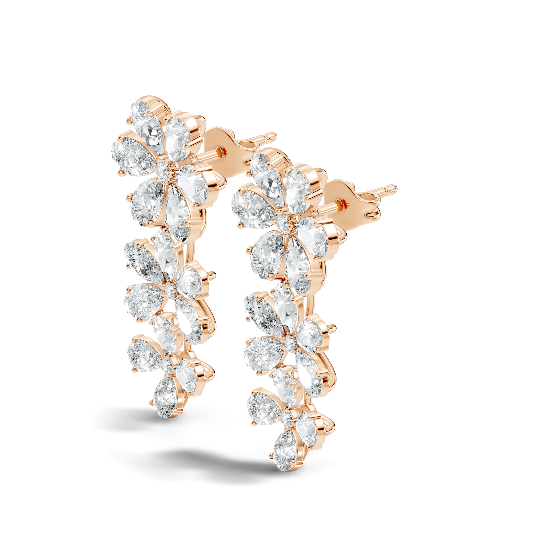 Pear-Cut Lab-grown Diamond Earrings in 14K White Gold