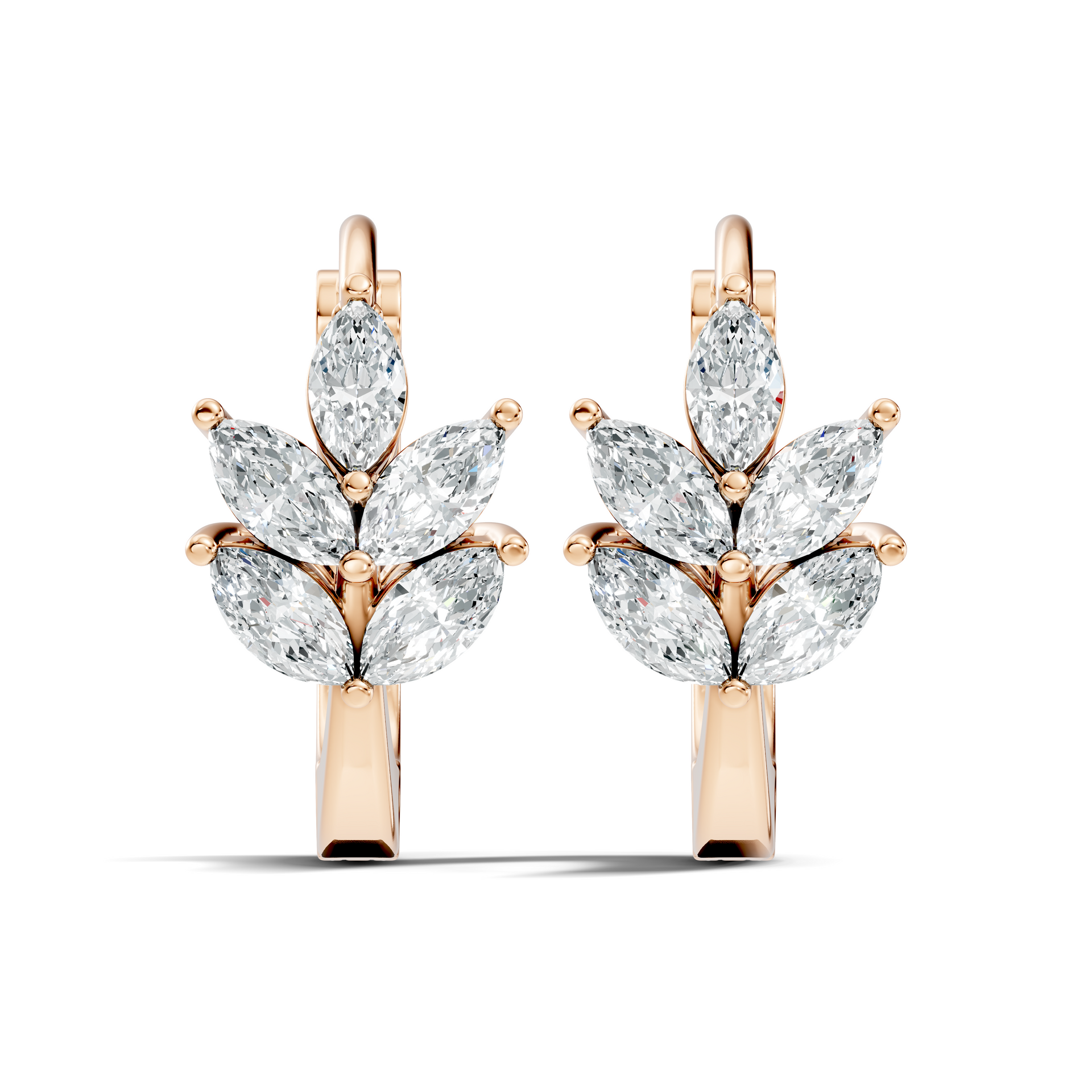 Round-Cut Lab-grown and Natural Diamond Earrings in 14K White Gold
