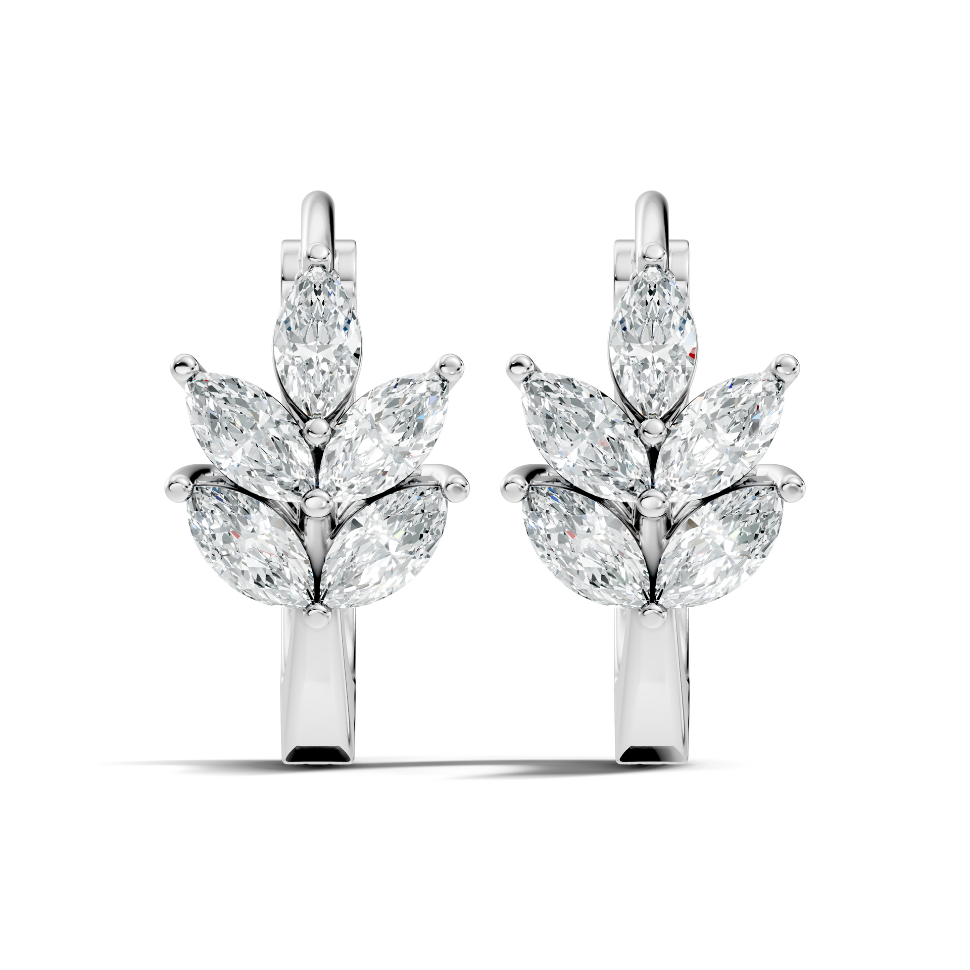 Round-Cut Lab-grown and Natural Diamond Earrings in 14K White Gold