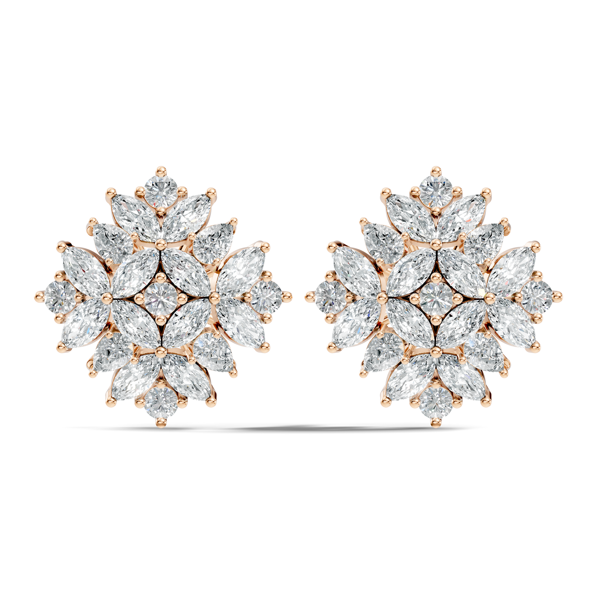 Round-Cut Lab-grown Diamond Stud Earrings in 10K Yellow Gold