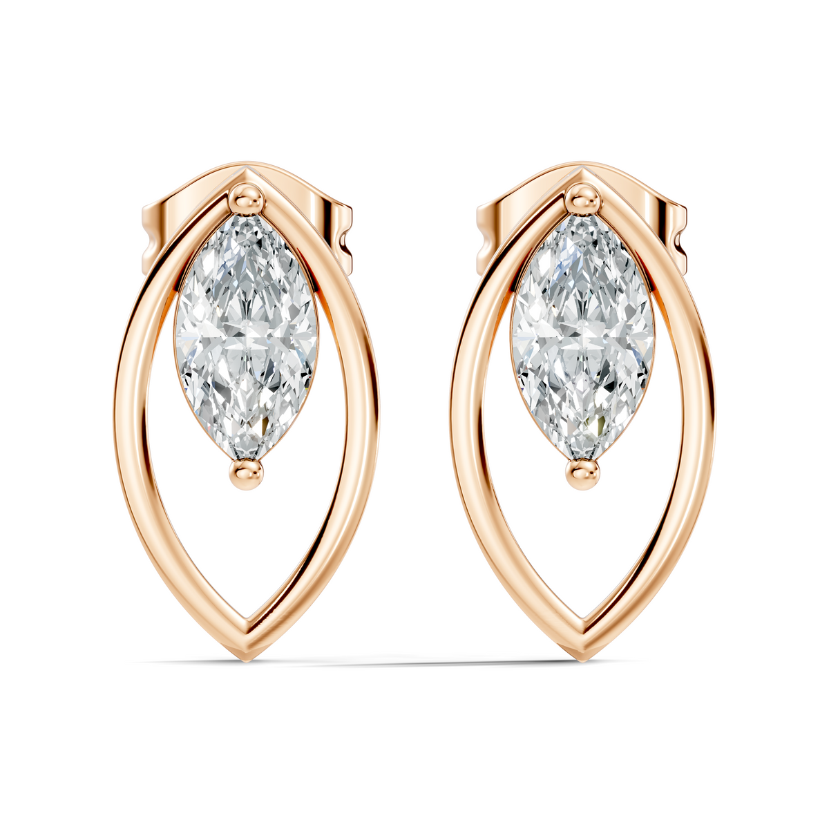 Oval-Cut Lab-grown Diamond Stud Studs in 10K Yellow Gold