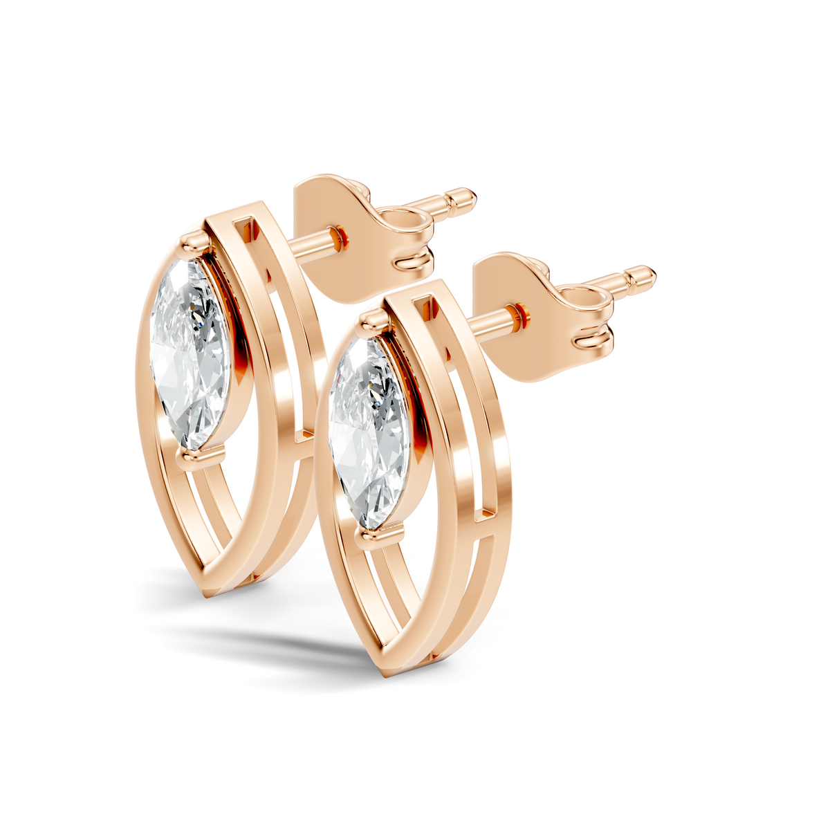 Oval-Cut Lab-grown Diamond Stud Studs in 10K Yellow Gold