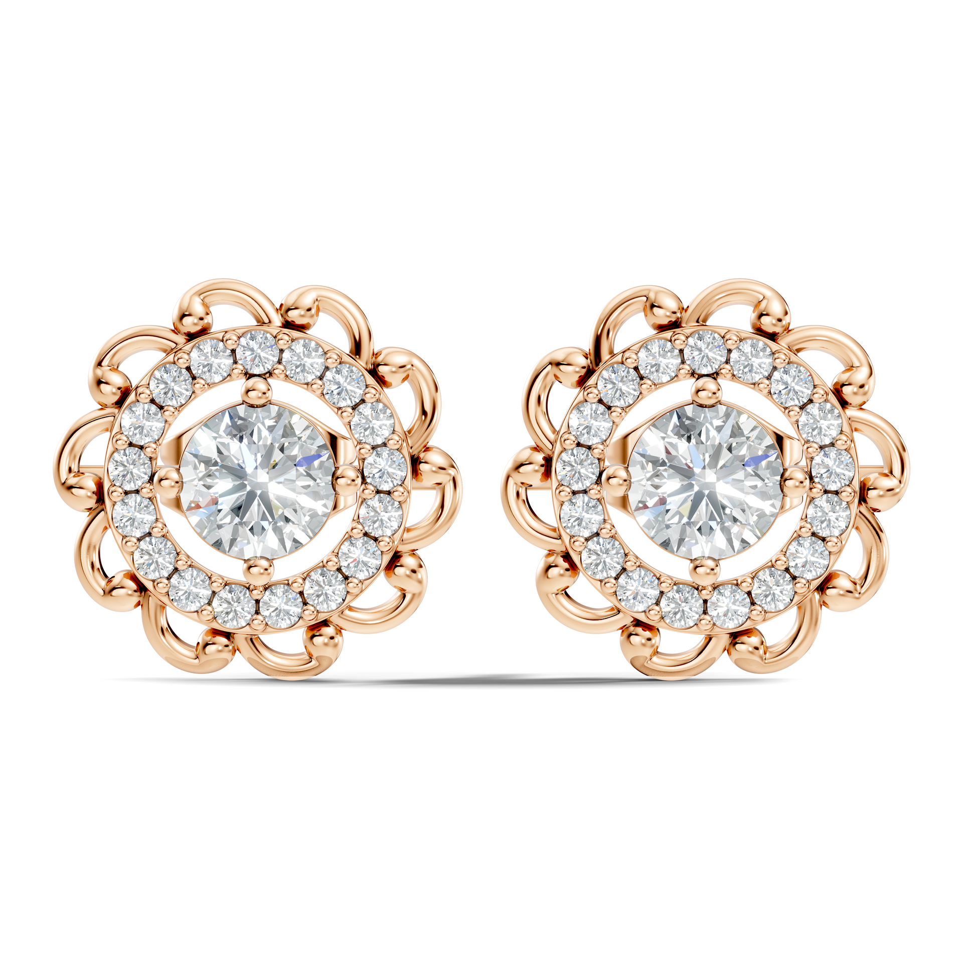 Marquise-Cut Lab-grown Diamond Solitaire Earrings in 14K Gold