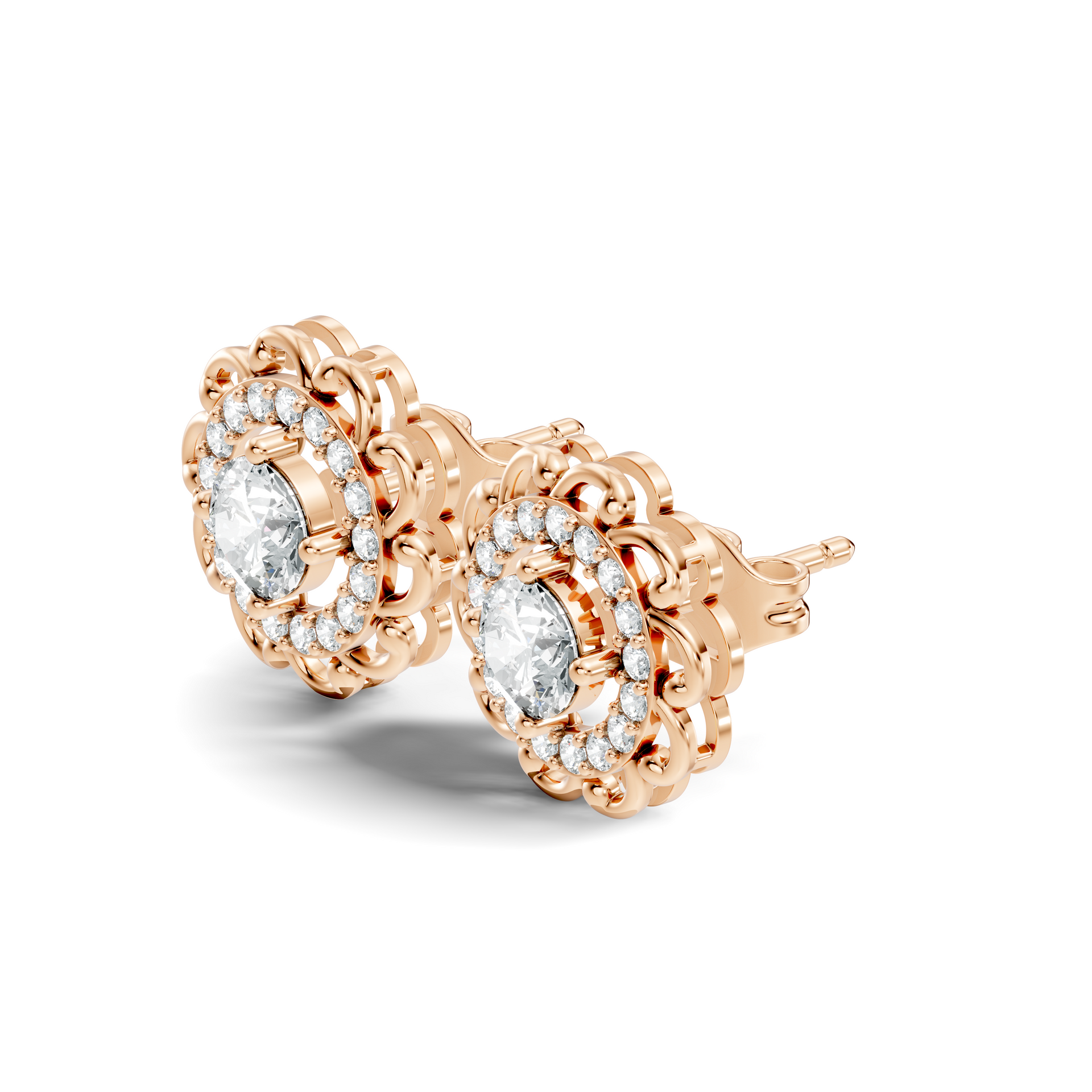 Marquise-Cut Lab-grown Diamond Solitaire Earrings in 14K Gold