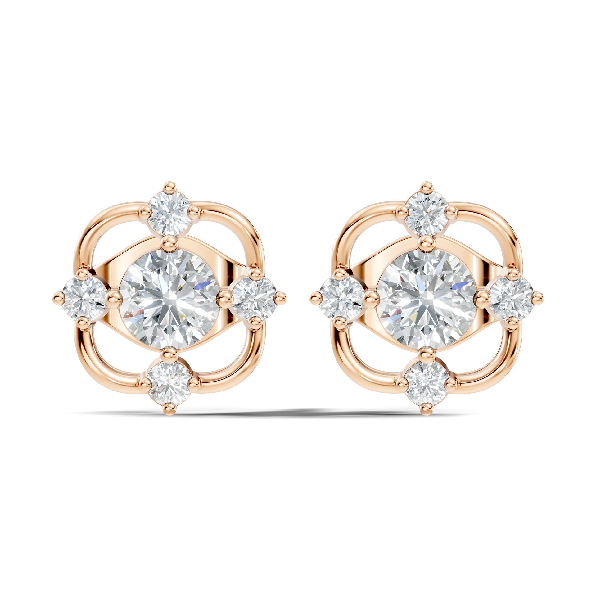 Marquise-Cut Lab-grown Diamond Solitaire Earrings in 14K Gold