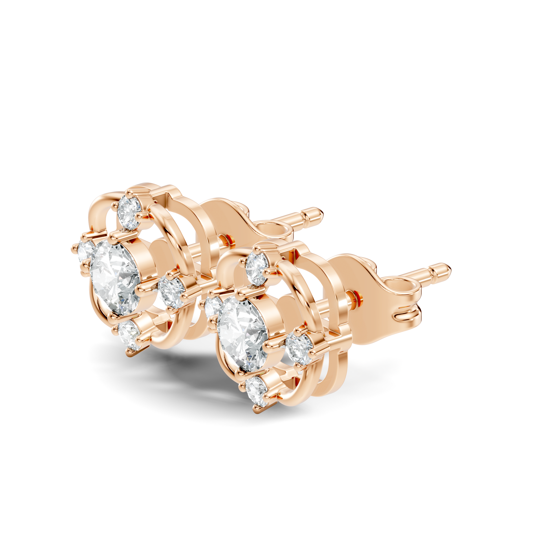 Marquise-Cut Lab-grown Diamond Solitaire Earrings in 14K Gold